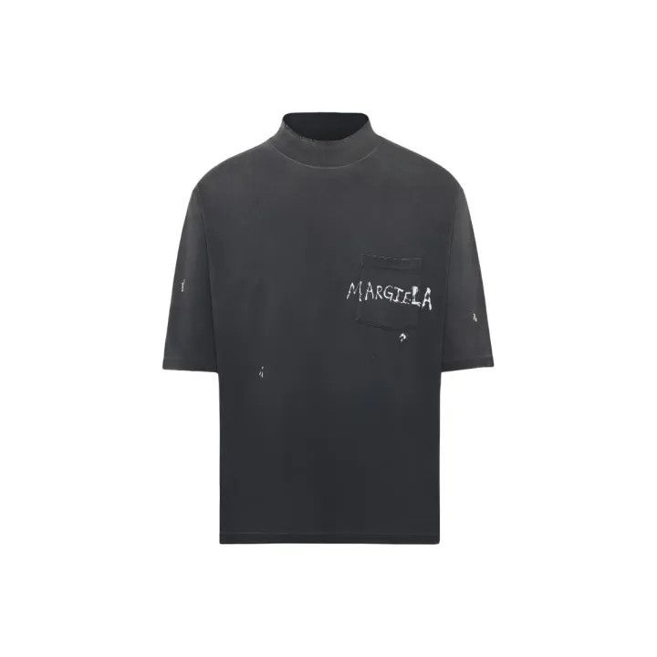 Maison Margiela Maison Margiela Black Logo Turtleneck Short Sleeve Shirt 0079 Size US M / EU 48-50 / 2 - 1 Thumbnail