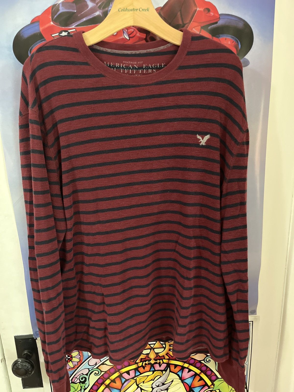 American Eagle Outfitters Black and red striped longsleeve Size US XL / EU 56 / 4 - 1 Thumbnail