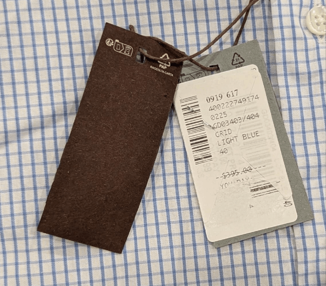 Canali CANALI Grid Cotton Dress Shirt Light Blue 40 US 15.75 Size US M / EU 48-50 / 2 - 9 Thumbnail