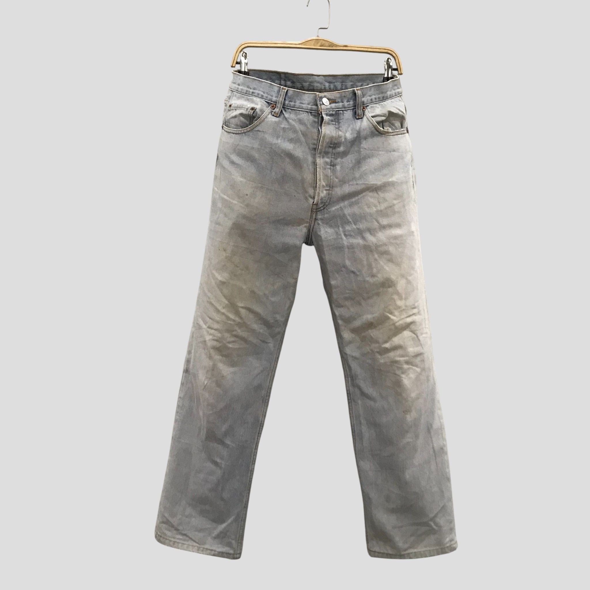 Levi's Vintage 90s Levis 501 Button Fly Stone Washed Ripped Destroy Size US 34 / EU 50 - 1 Thumbnail