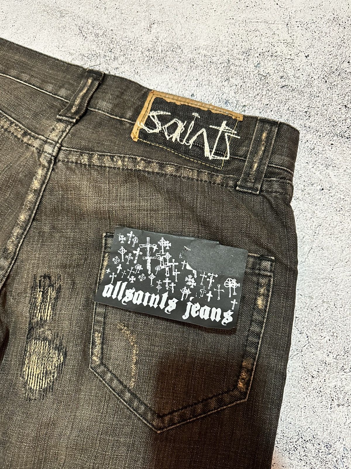 Allsaints × Japanese Brand 90s 🔥🔥 Vintage Allsaints distressed Japanese pants jeans Size 30" / US 8 / IT 44 - 19 Thumbnail