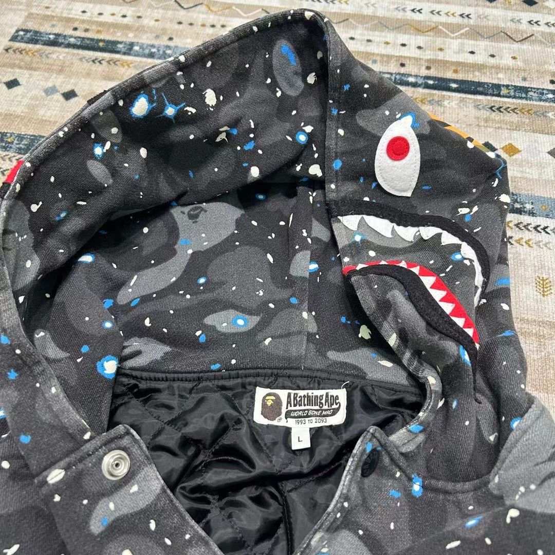 Bape SPACE CAMO SHARK HOODIE JACKET Size US L / EU 52-54 / 3 - 3 Thumbnail