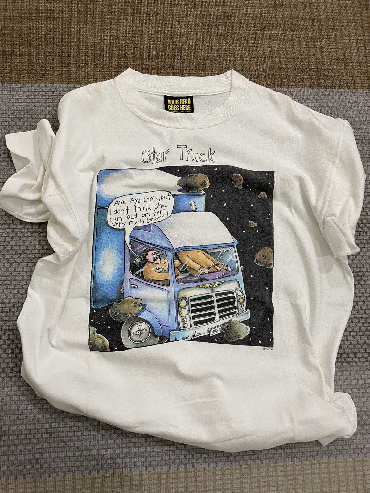 image of Vintage Star Wars Parody in White, Men's (Size XL)