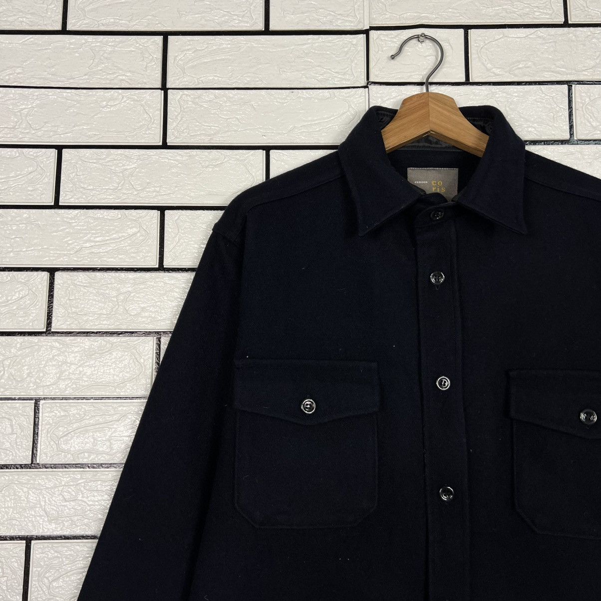 Japanese Brand CORISCO Double Pocket Wool Flannel Jacket #4125-C187 Size US L / EU 52-54 / 3 - 3 Thumbnail