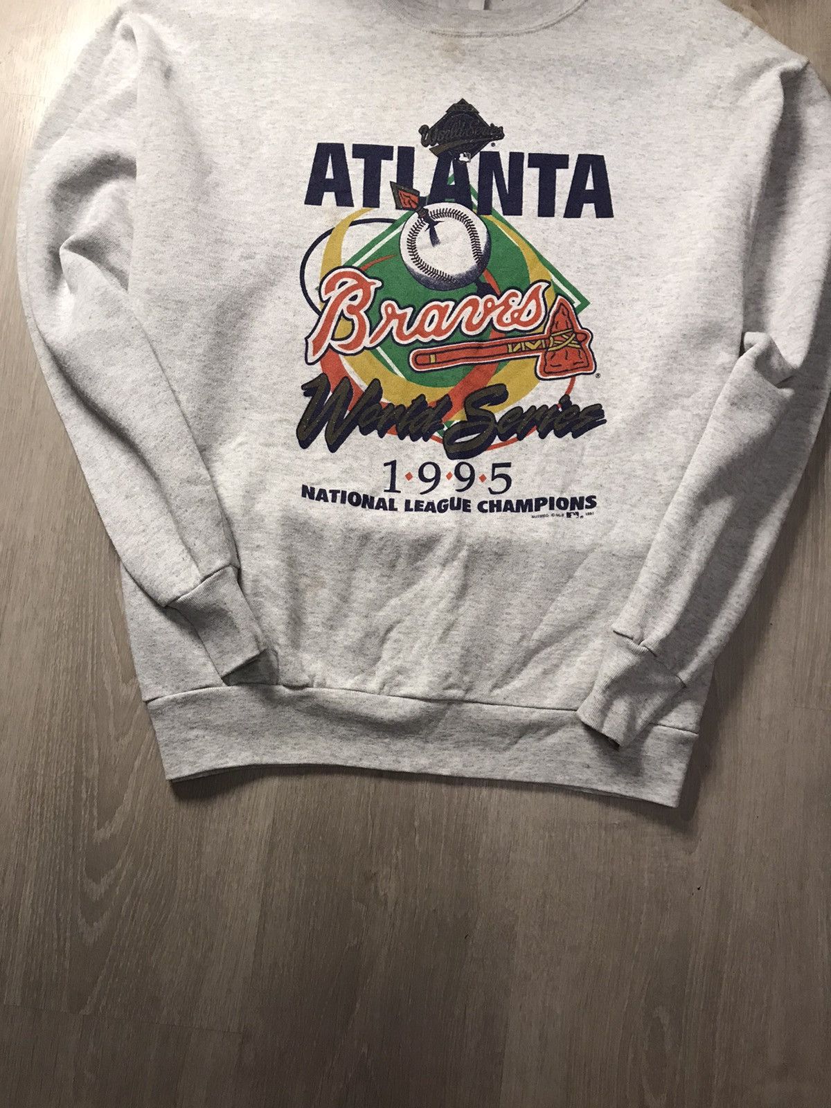 MLB × Vintage Vintage 1995 Atlanta Braves MLB champions sweatshirt Size US XL / EU 56 / 4 - 3 Thumbnail