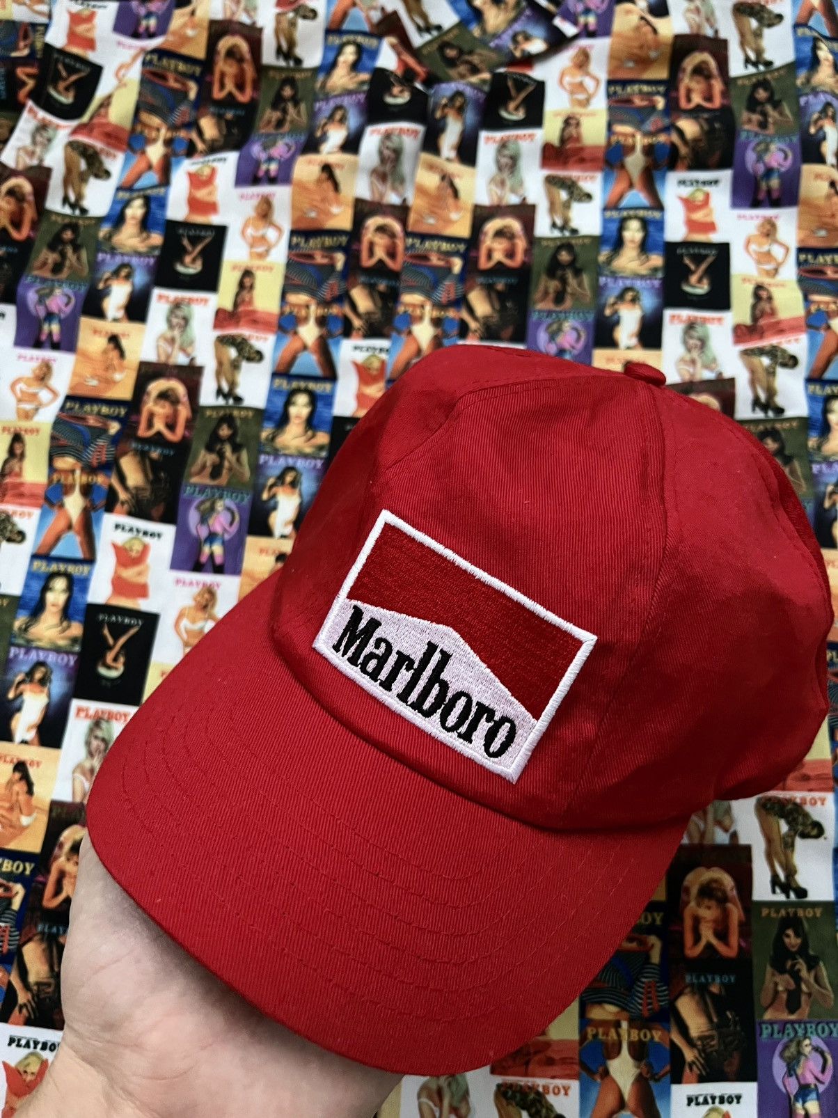 Marlboro × Vintage Vintage Marlboro 90s cap hat red racing