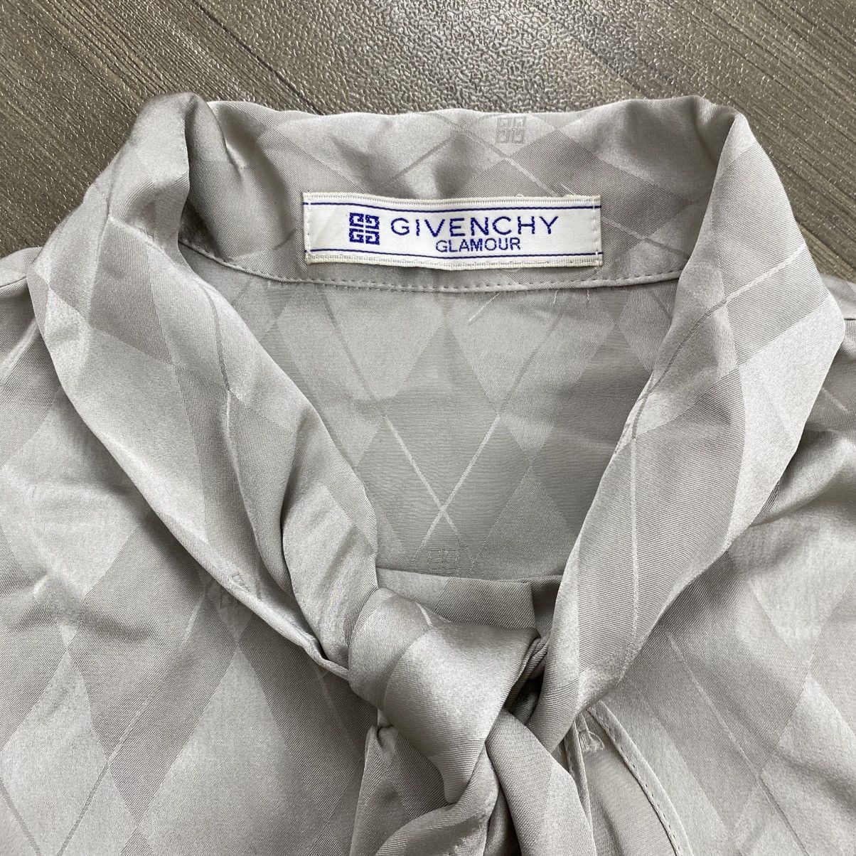 Givenchy Vintage Givenchy Glamour Diamond Jacquard Tie-Neck Blouse Size S / US 4 / IT 40 - 4 Thumbnail