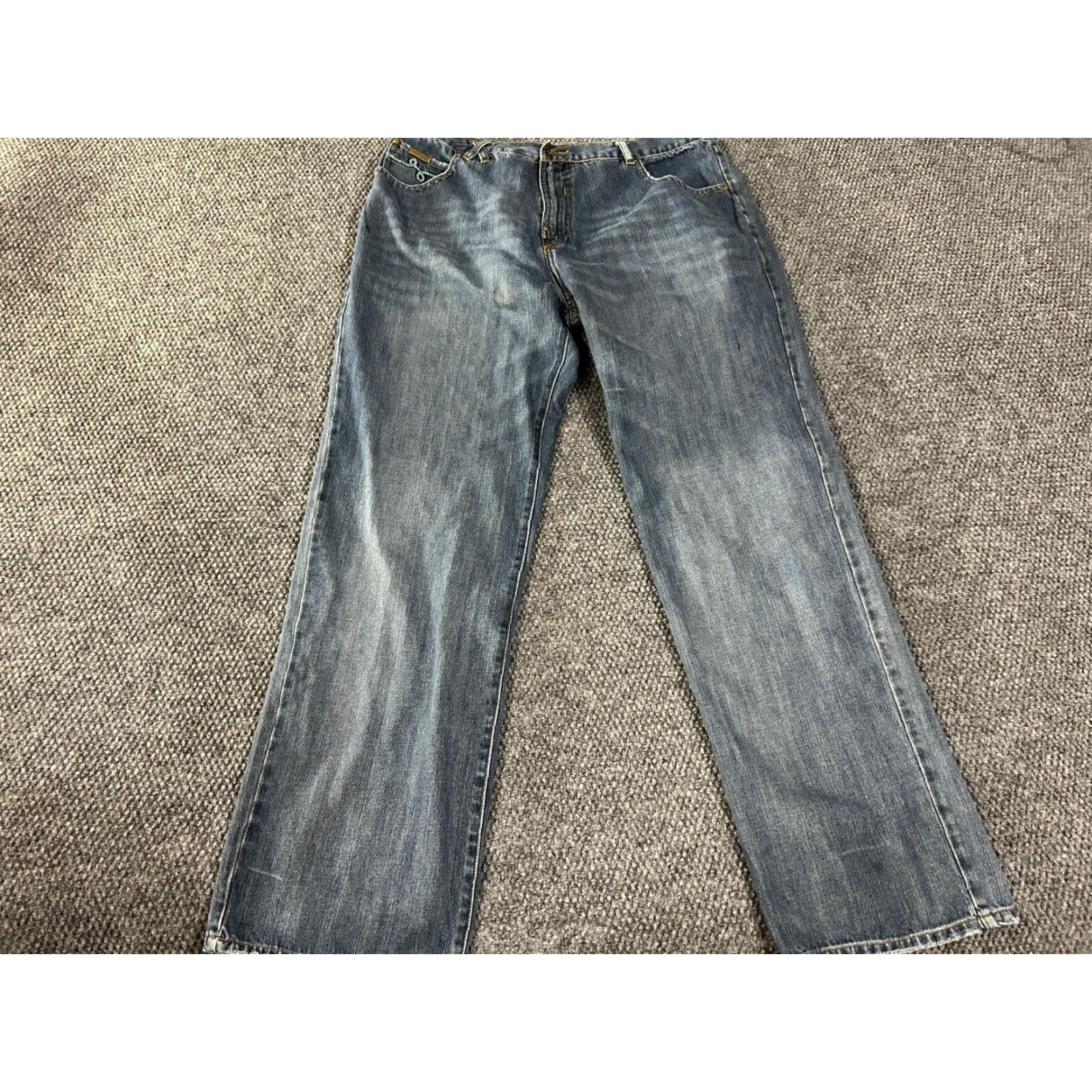 Denime LRG Jeans Mens 38x33 Blue Denim Straight Leg 5-Pocket Regular Rise Mid Vintage No N/A Size US 38 / EU 54 - 2 Thumbnail
