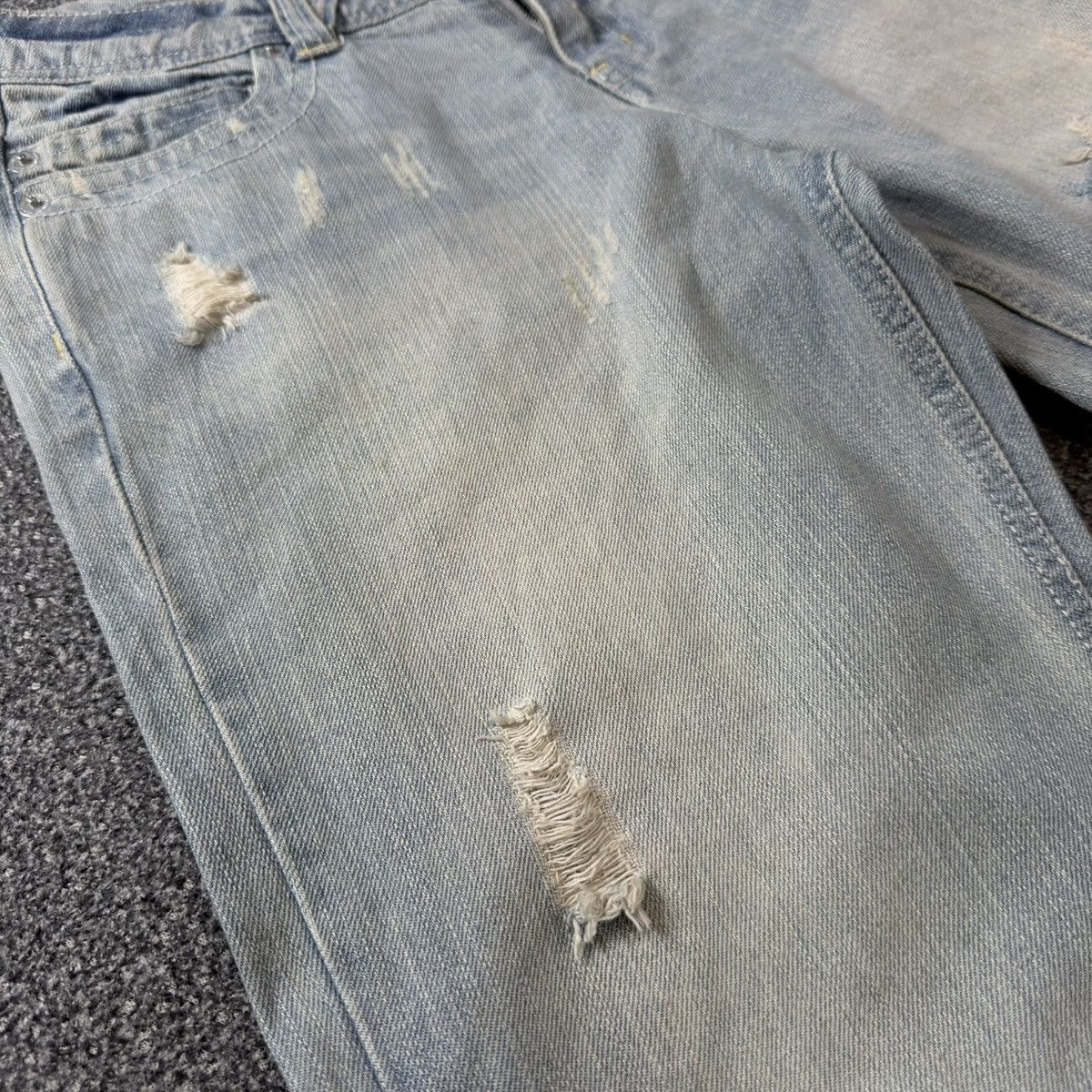 Hysteric Glamour Japanese Avant Garde Riche Glamour Wideleg Distressed Jeans Size 30" / US 8 / IT 44 - 4 Thumbnail