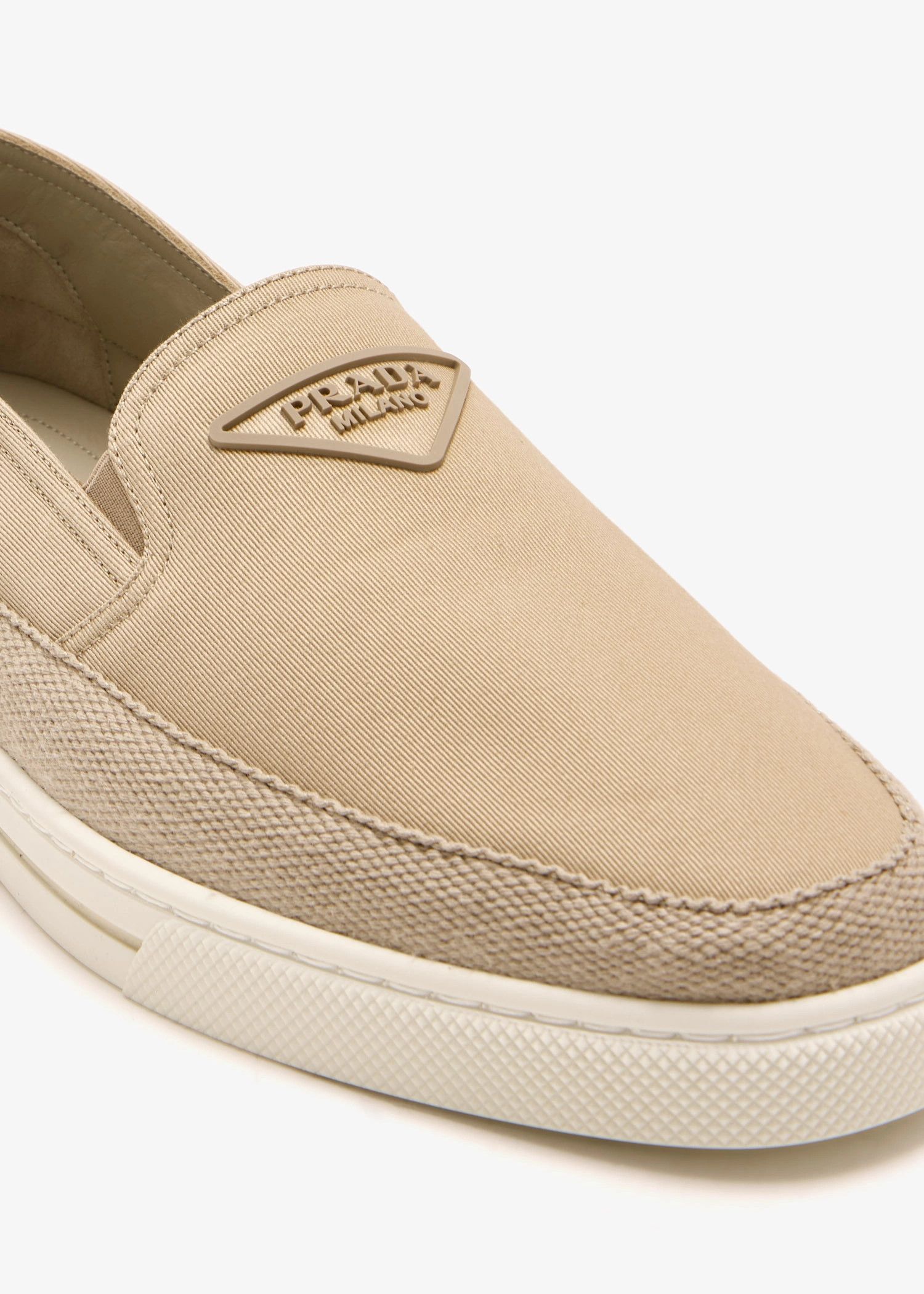 Prada o1mt1gz0526 Re-Nylon Slip-On Sneakers in Beige Size US 8 / EU 41 - 2 Thumbnail