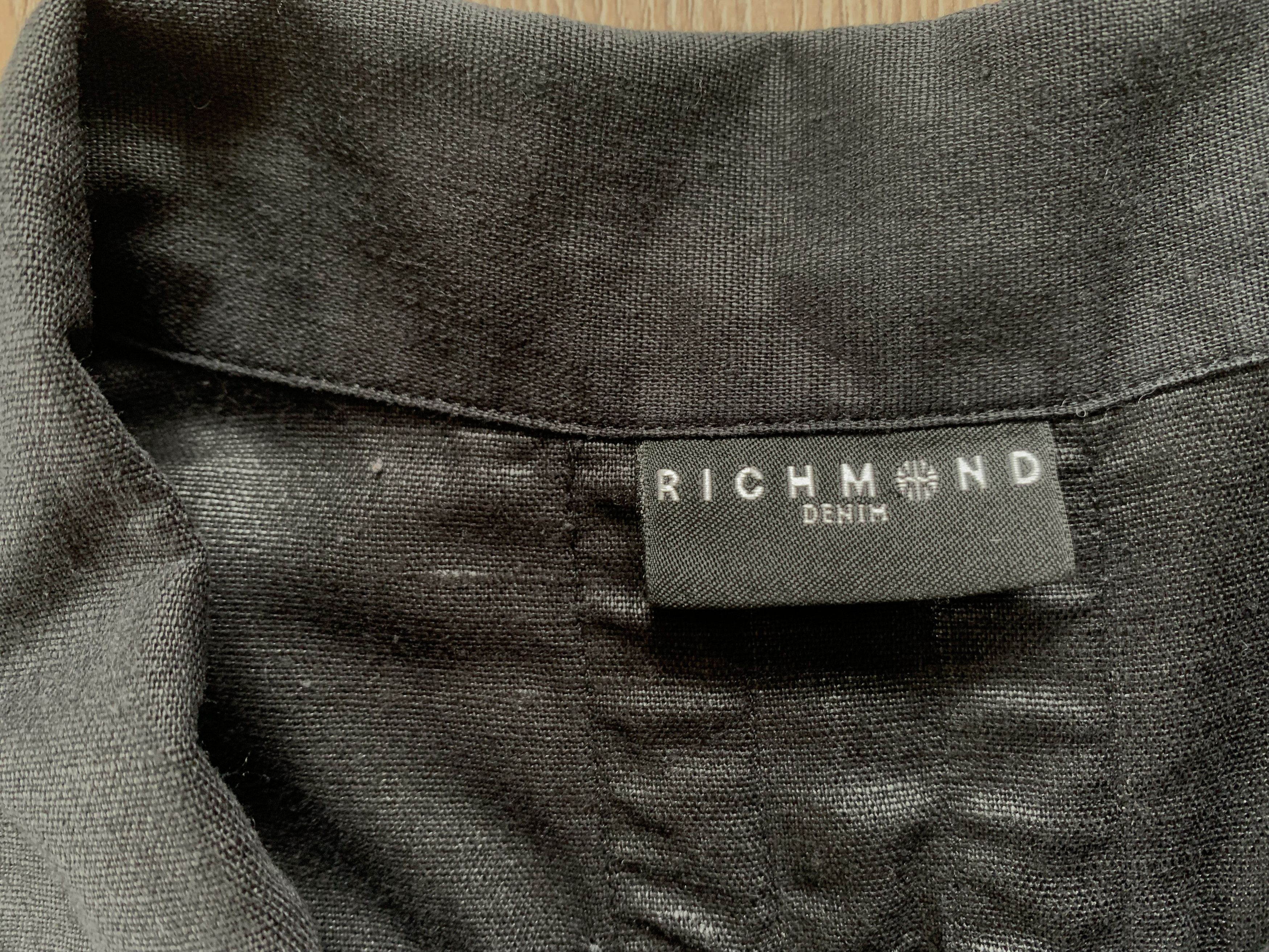 John Richmond Men's John Richmond Denim Black Linen Shirt With Embroidery Size US M / EU 48-50 / 2 - 10 Thumbnail