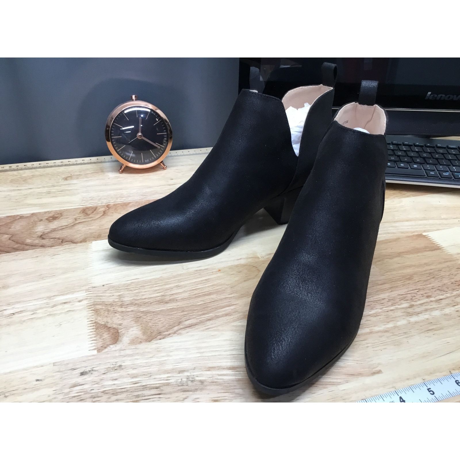 Other Journee Collection Lola Women's 8.5 Black Leather Booties Size US 8.5 / IT 38.5 - 4 Thumbnail