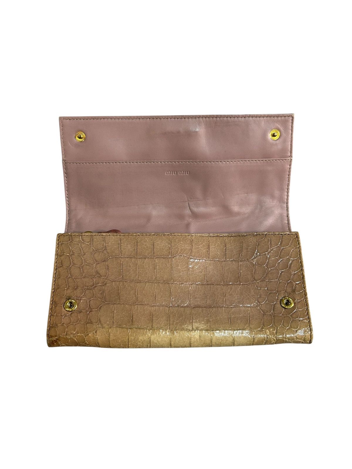 Miu Miu Miu Miu Croc Embossed Patent Leather Flap Continental Wallet Size ONE SIZE - 8 Thumbnail