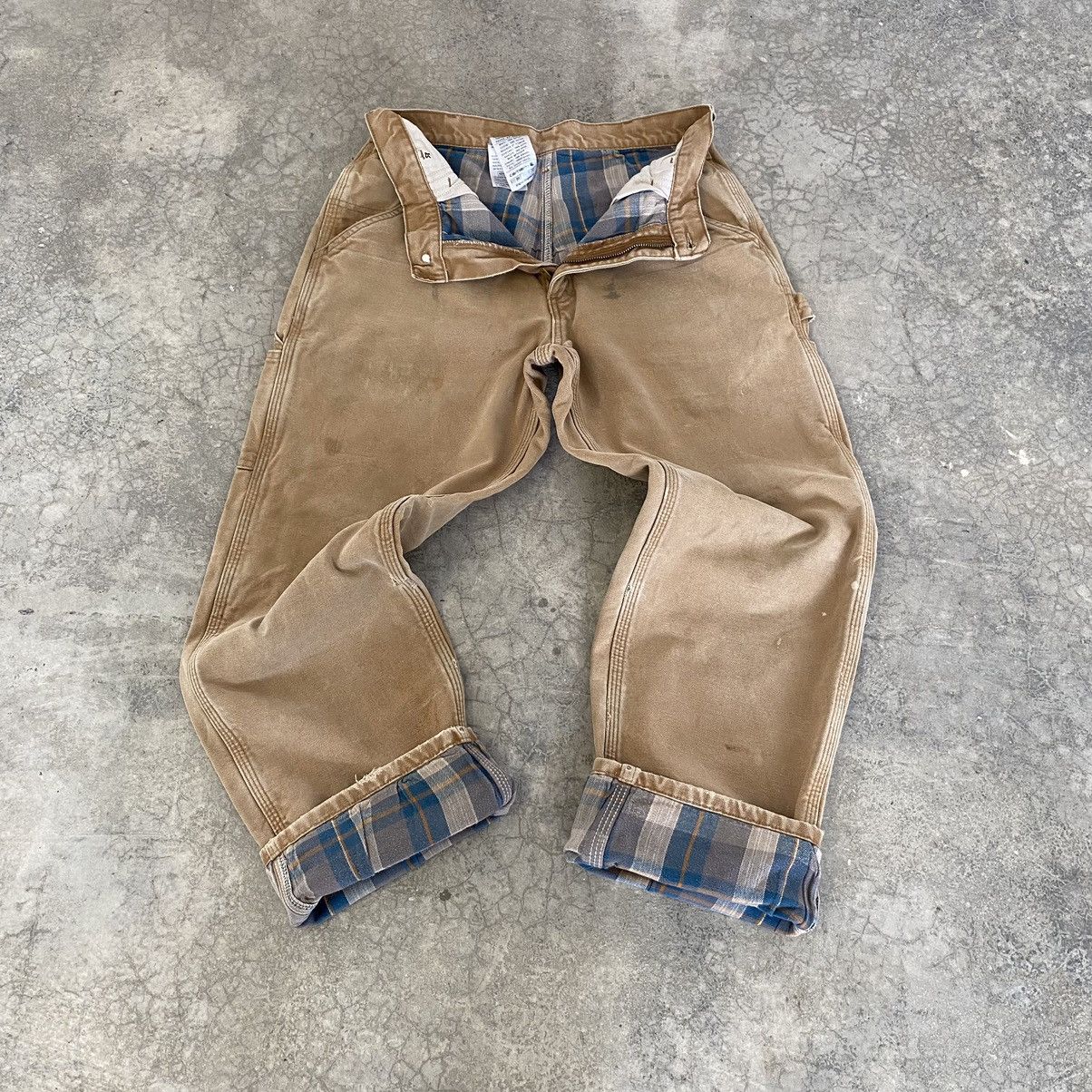 Carhartt Vintage Carhartt Blanket Lined Faded Dirty Carpenter Pants Size US 31 - 2 Thumbnail