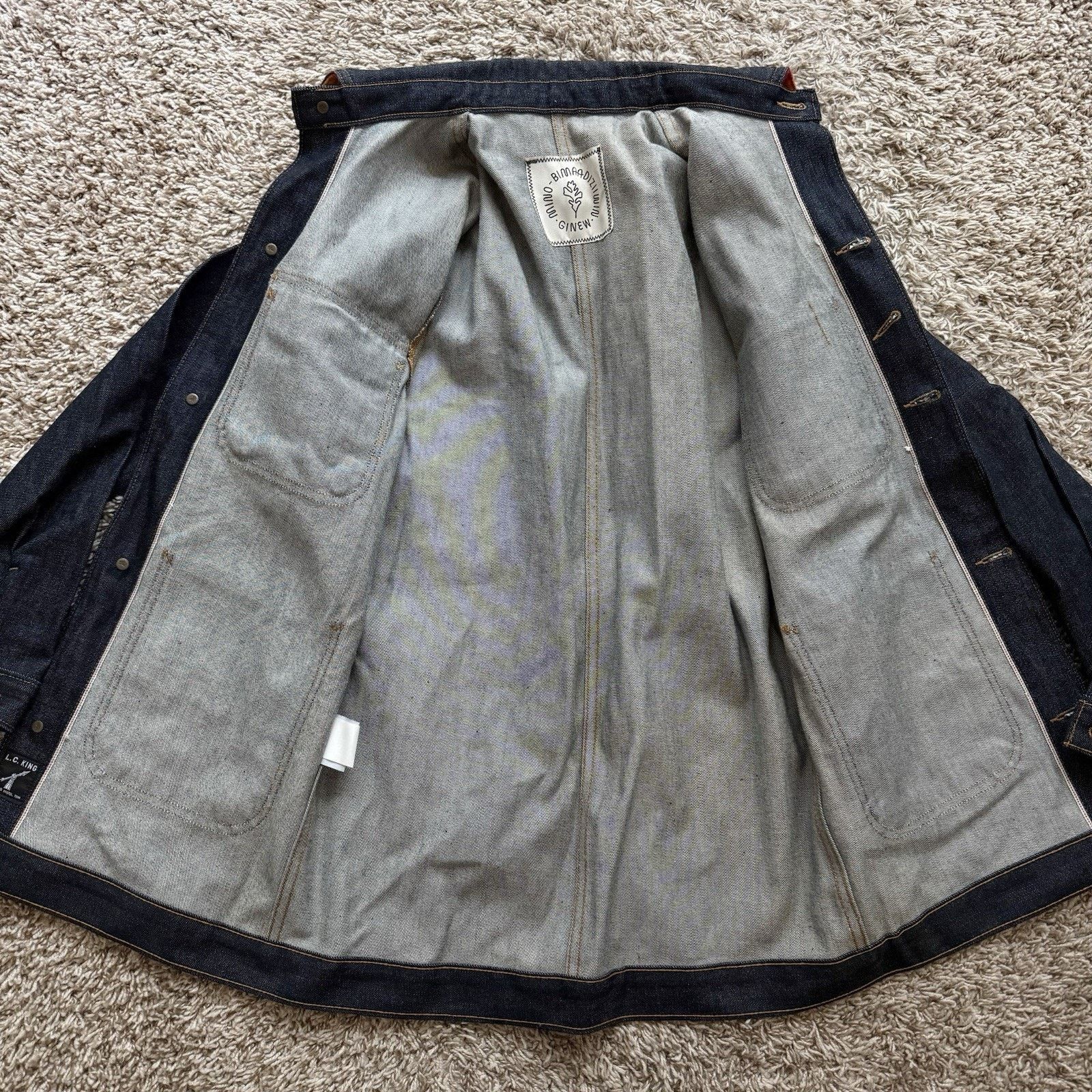 Ginew Lc King Selvedge Blue Denim Chore Jean Jacket Size Xs, Men's — image 3 of 6