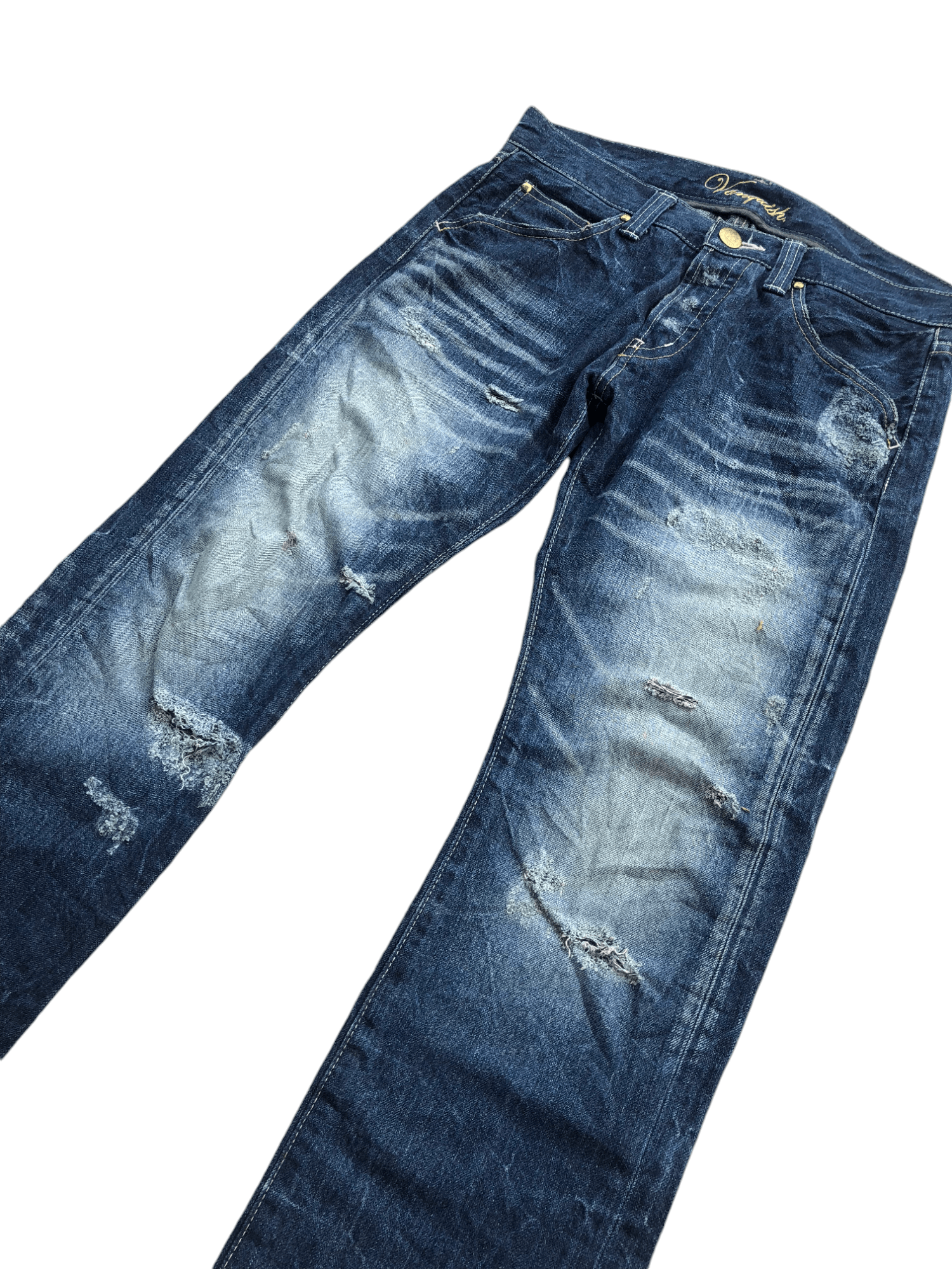 If Six Was Nine × Le Grande Bleu (L.G.B.) × Vanquish Vanquish Gold Distressed denim Size US 31 - 3 Thumbnail
