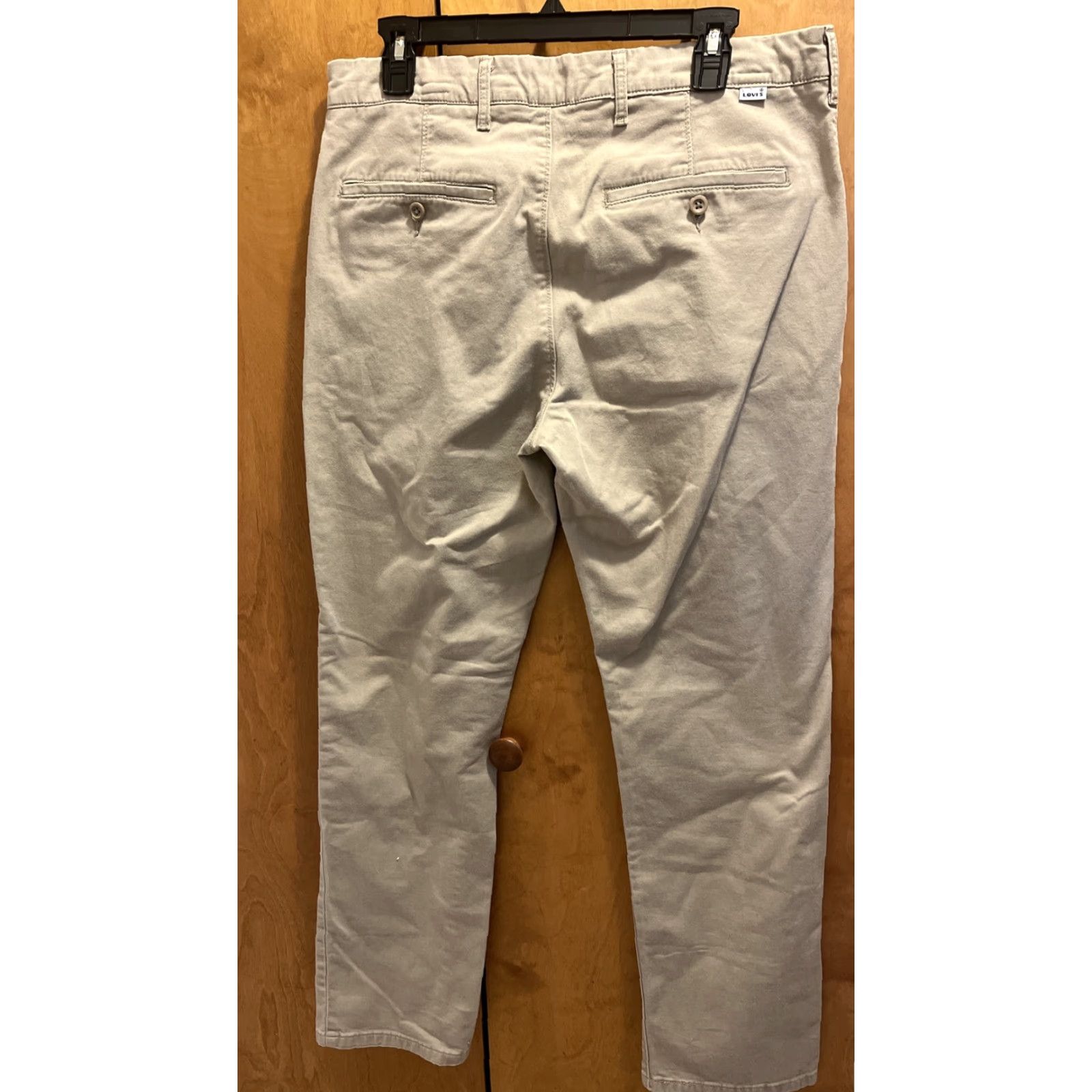 Levi's VINTAGE Levi's Men's Khaki Canvas Jeans 34X30 Straight Leg 90s Preppy Office Work Size US 34 / EU 50 - 3 Thumbnail