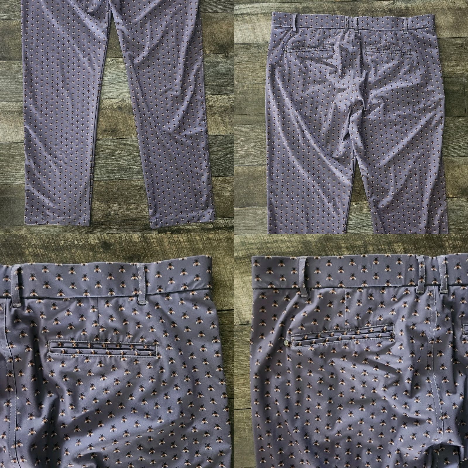 Vintage Greyson Montauk Pants Mens 38x32 Golf Stretch Performance Queen Bee AOP Animals Size US 38 / EU 54 - 8 Thumbnail