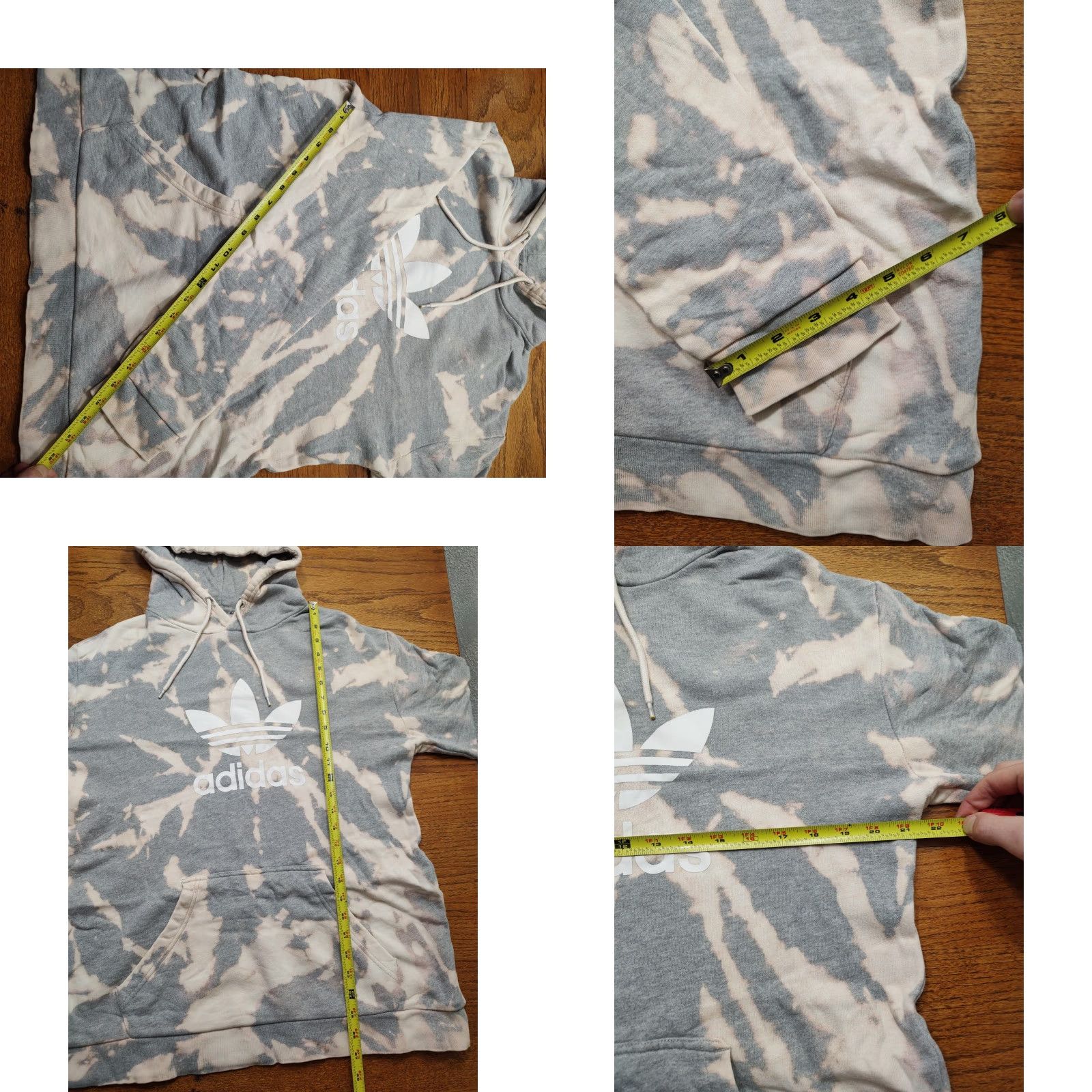 Adidas Adidas Hoodie Mens M Tie Dye Acid Wash Gray Sweatshirt Logo Embroidered Pullover Size US M / EU 48-50 / 2 - 8 Thumbnail