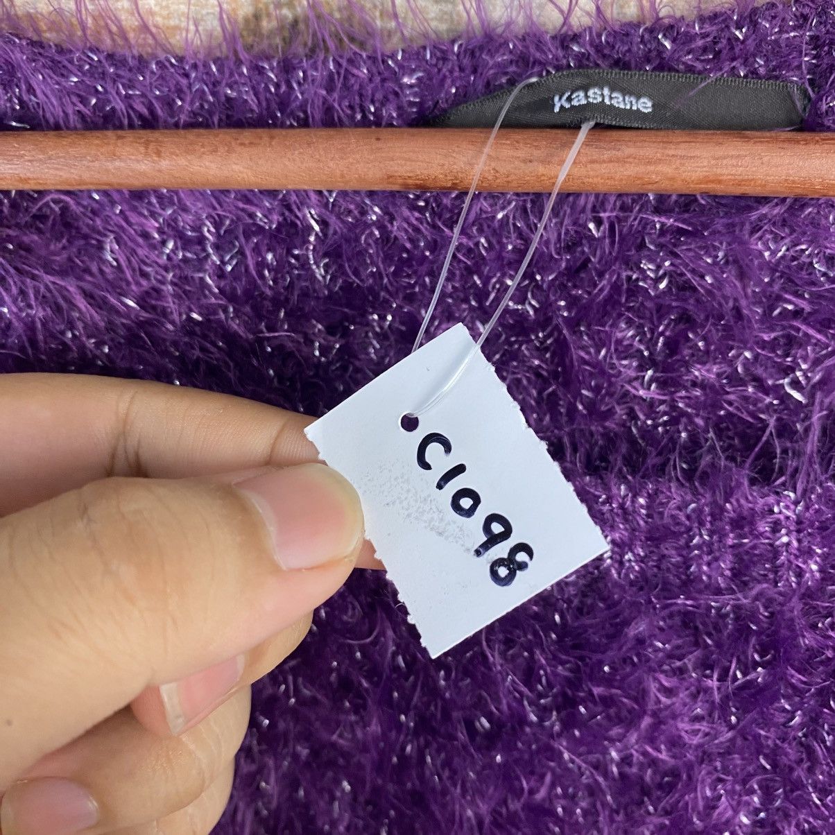 Japanese Brand DL Kastane Purple Mohair fur shaggy Knitwear #C1098 Size M / US 6-8 / IT 42-44 - 10 Thumbnail