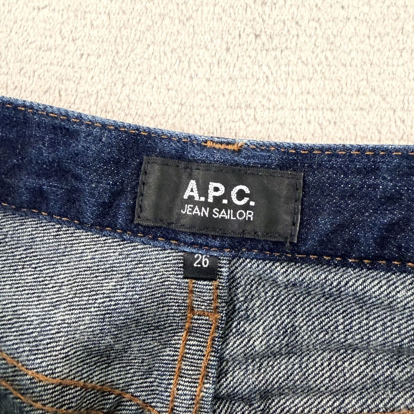 Denime VINTAGE APC Jeans Sailor Straight Leg Dark Blue Wash Denim Women 26 Jeans 5-Pocket Button Zip Regular High-Rise 100% Cotton Size 26" / US 2 / IT 38 - 2 Thumbnail
