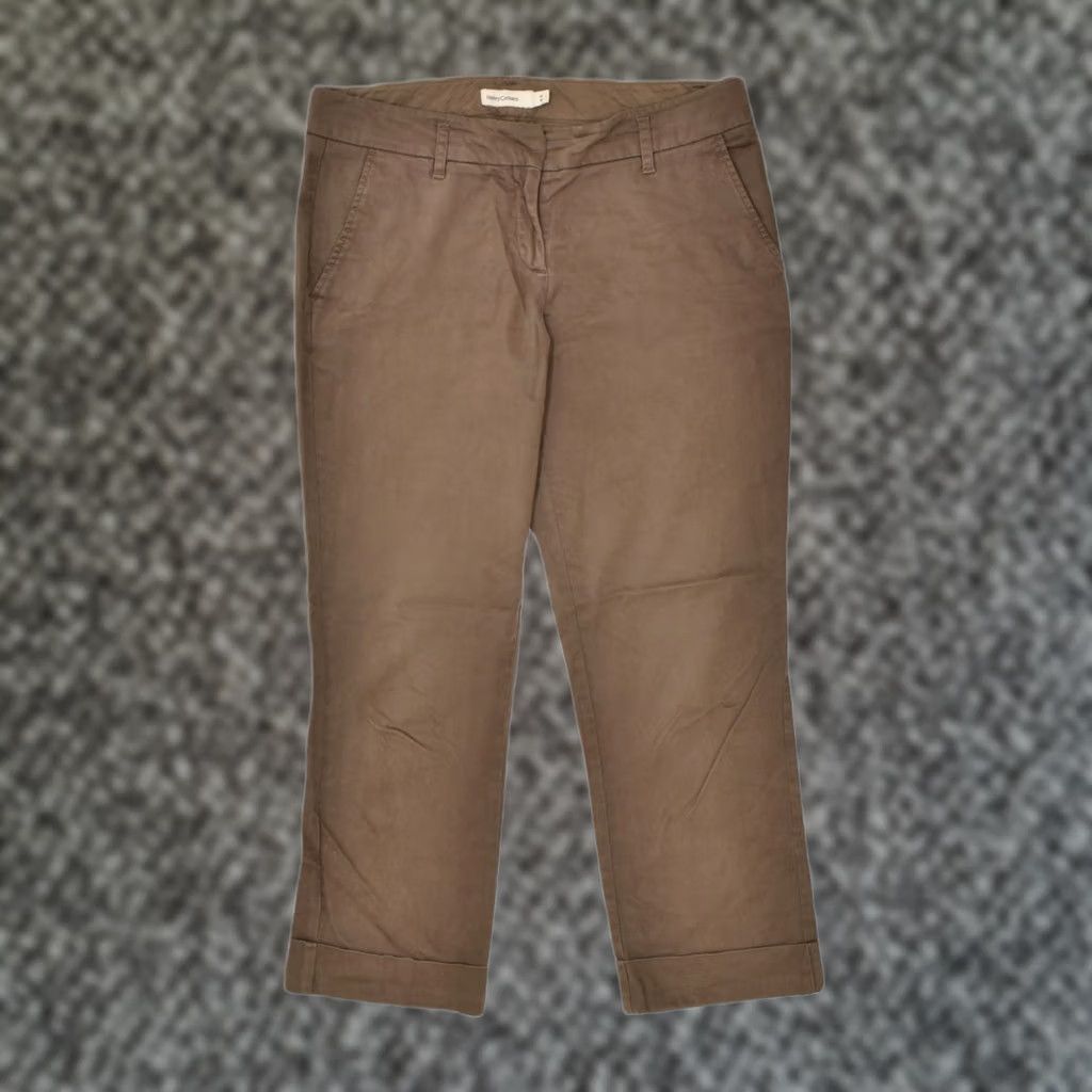 Vintage HENRY COTTONS Womens Tapered Casual Trousers Medium Brown W32 L25 Size 32" / US 10 / IT 46 - 1 Thumbnail