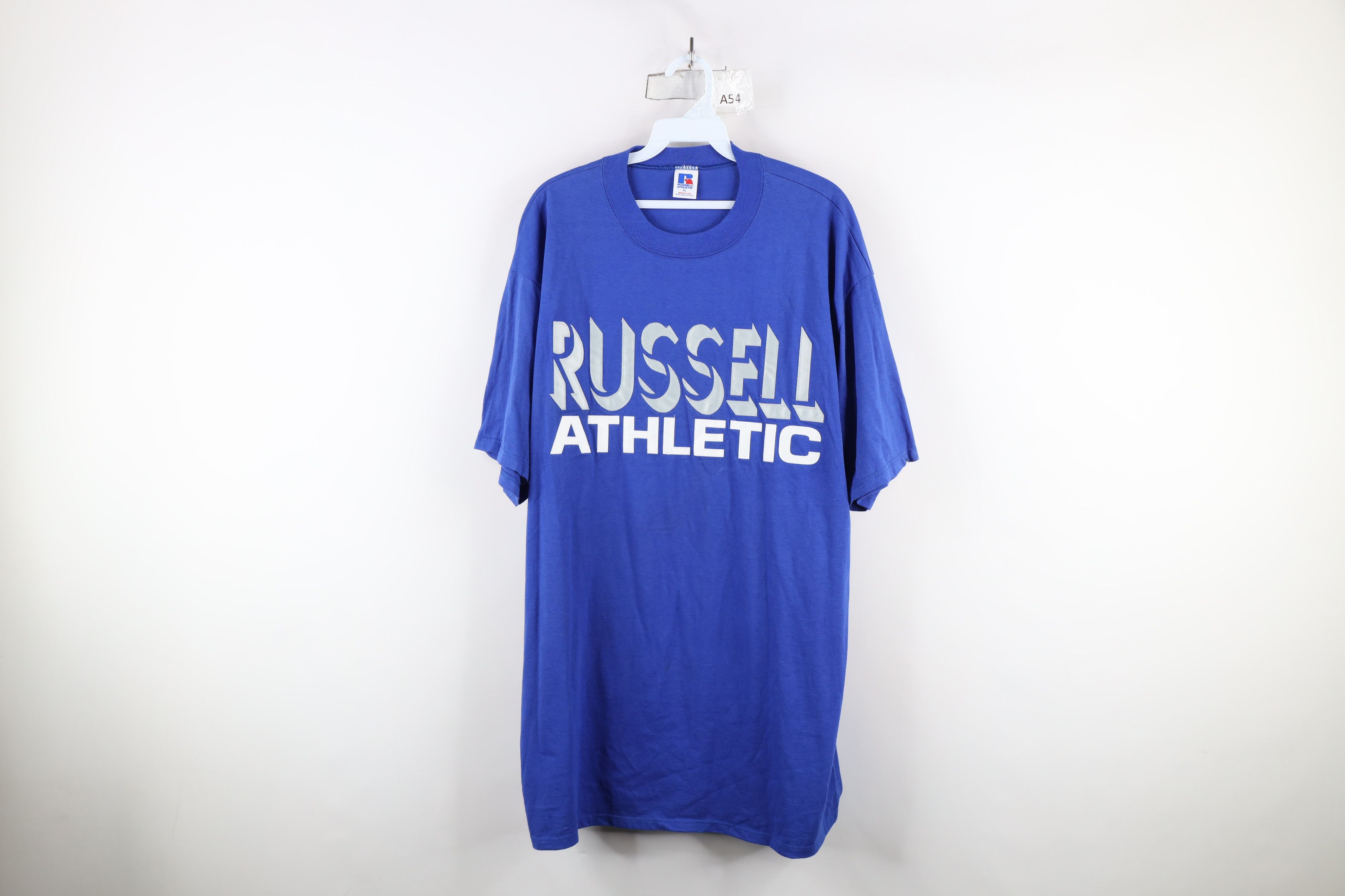 Russell Athletic × Vintage Vintage 90s Russell Athletic Shadow Short Sleeve T-Shirt USA Size US XL / EU 56 / 4 - 1 Thumbnail