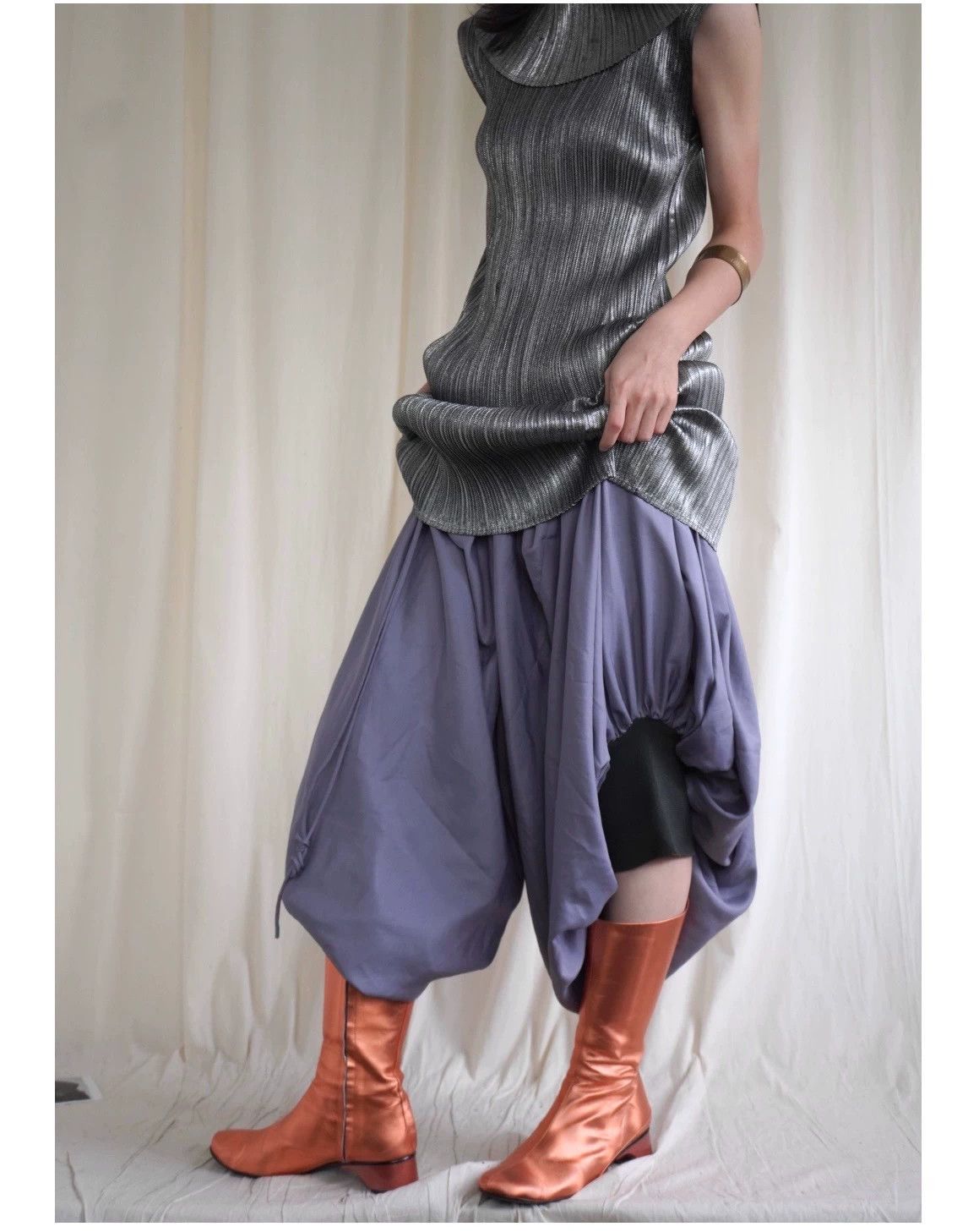 Issey Miyake Issey Miyake 90s Pearlescent Orange Lambskin Boots Size US 6.5 / IT 36.5 - 2 Thumbnail