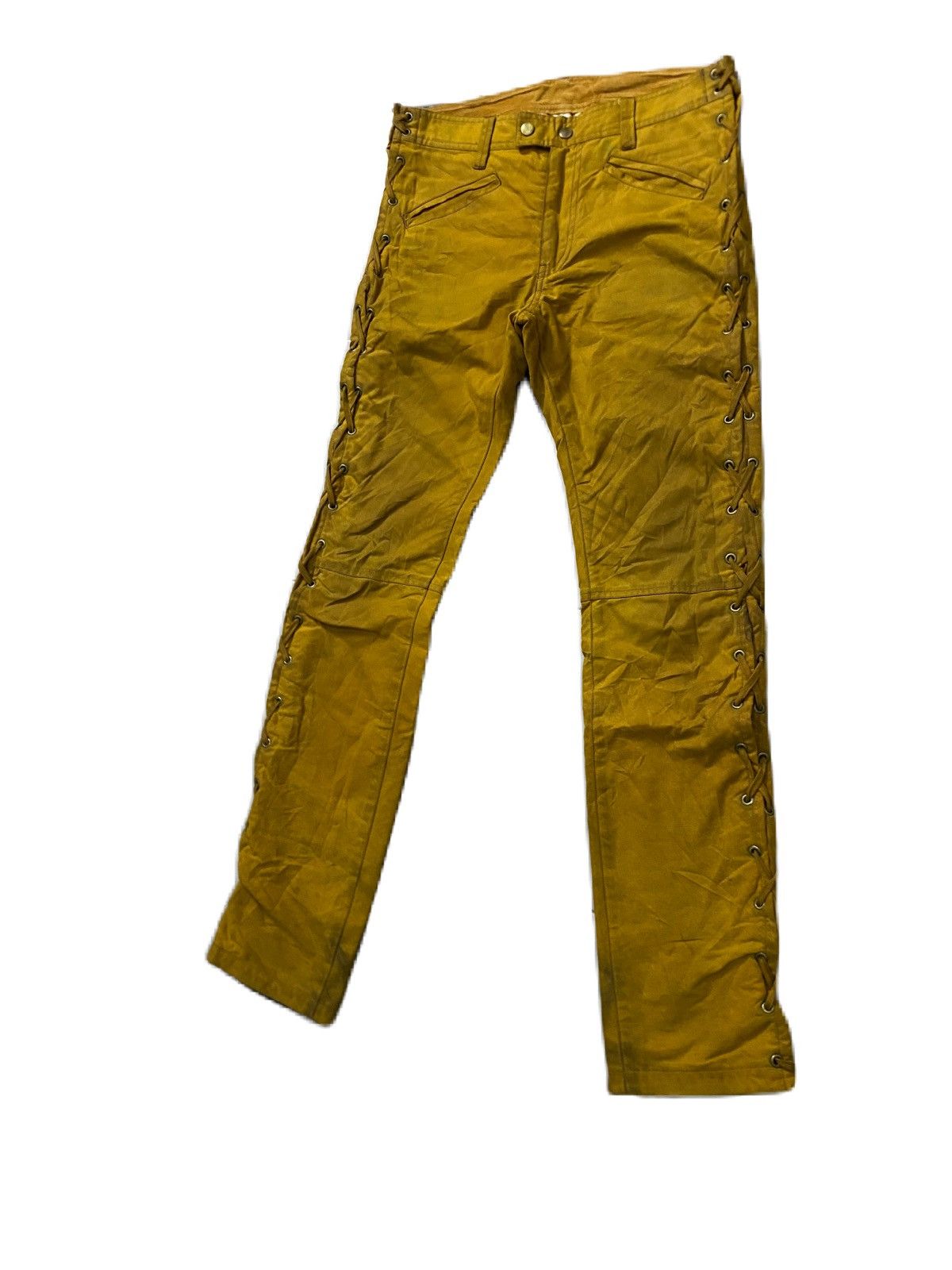Unused JAPAN BRAND SIDE LACES DESIGN UNUSED CASUAL WAX PANTS WITH Size US 32 / EU 48 - 2 Thumbnail