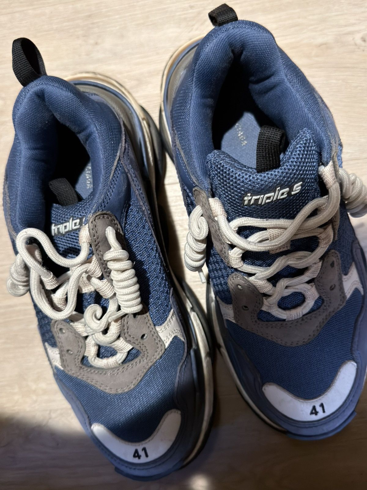 Balenciaga Balenciaga Triple S OG Navy Blue Size US 8 / EU 41 - 4 Thumbnail