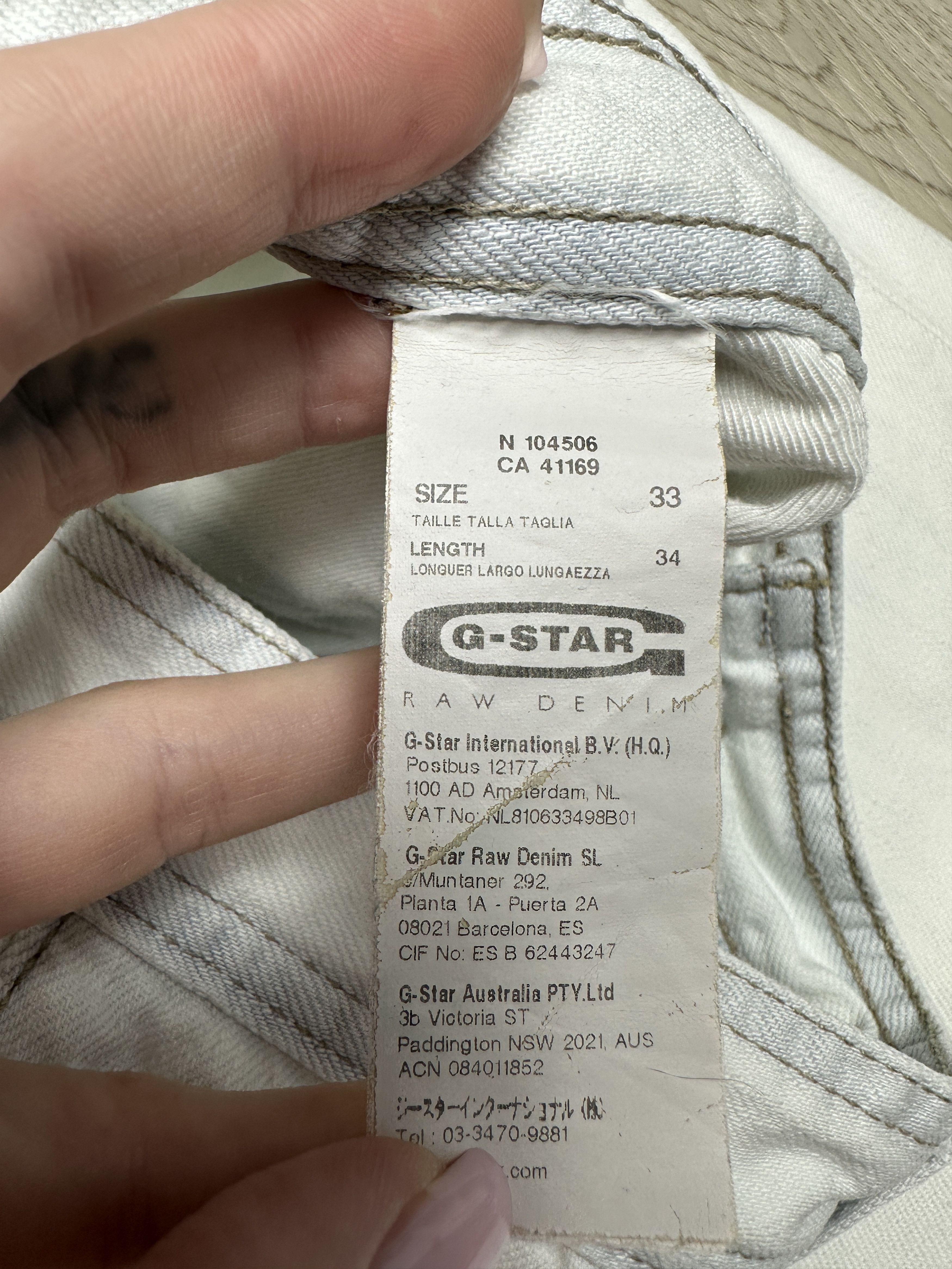 G-Star G Star Raw Mens Locker Regular Denim Pants Jeans Size US 33 - 8 Thumbnail