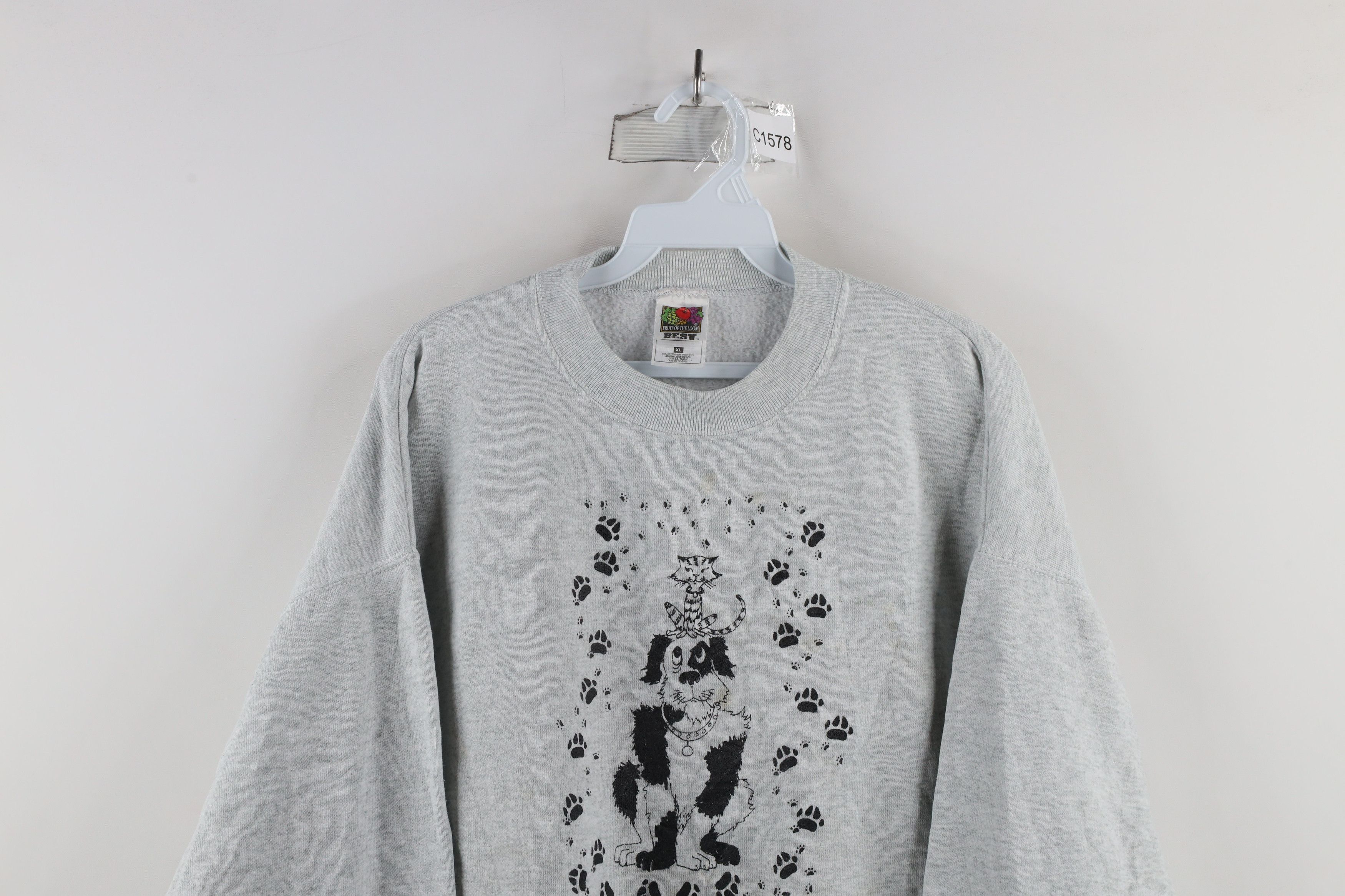 Vintage Vintage 90s Streetwear Humane Society Dog Cat Sweatshirt Size XL / US 12-14 / IT 48-50 - 2 Thumbnail
