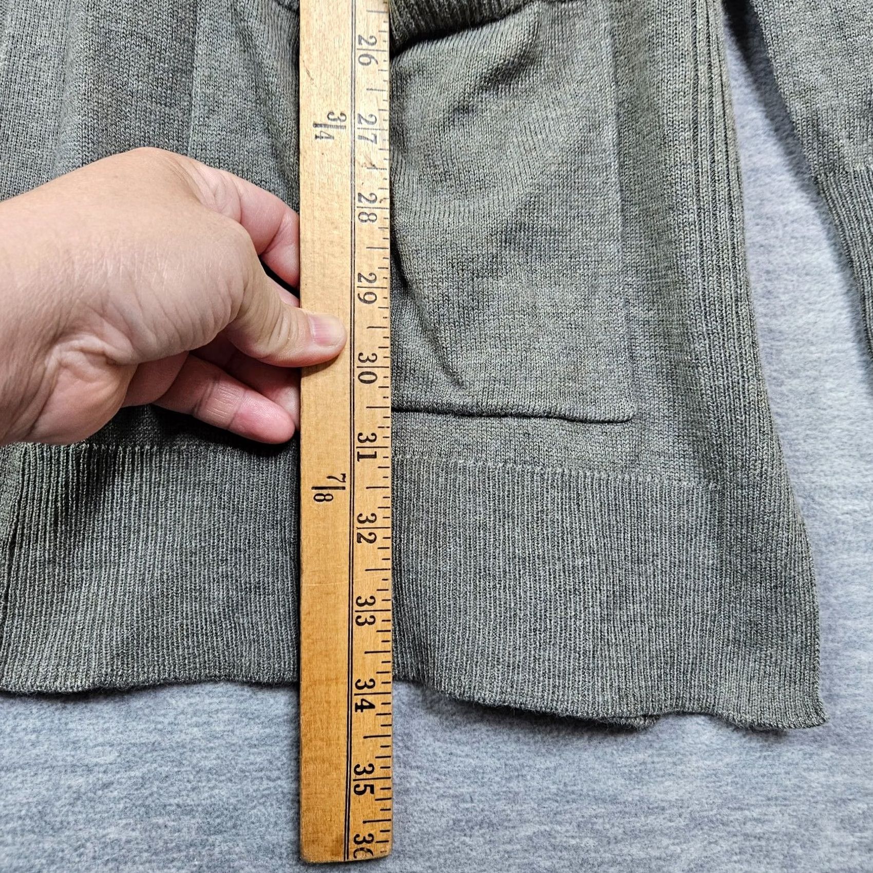 Vintage Matty M Women’s Gray Long Sleeve Cardigan Open Front Pockets Sweater XL NEW Knit Casual Modern XLGirls? Size XL / US 12-14 / IT 48-50 - 6 Thumbnail