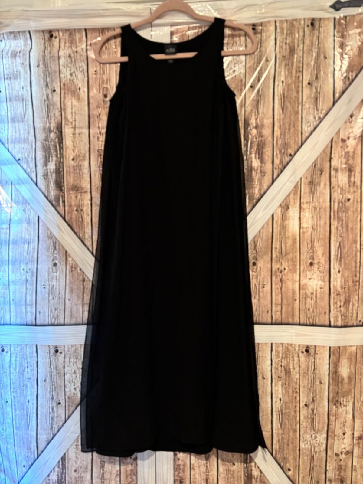 eileen fisher black maxi dress Eileen Fisher Fine Stretch Jersey Knit Maxi Dress Women's Dress Black : XS