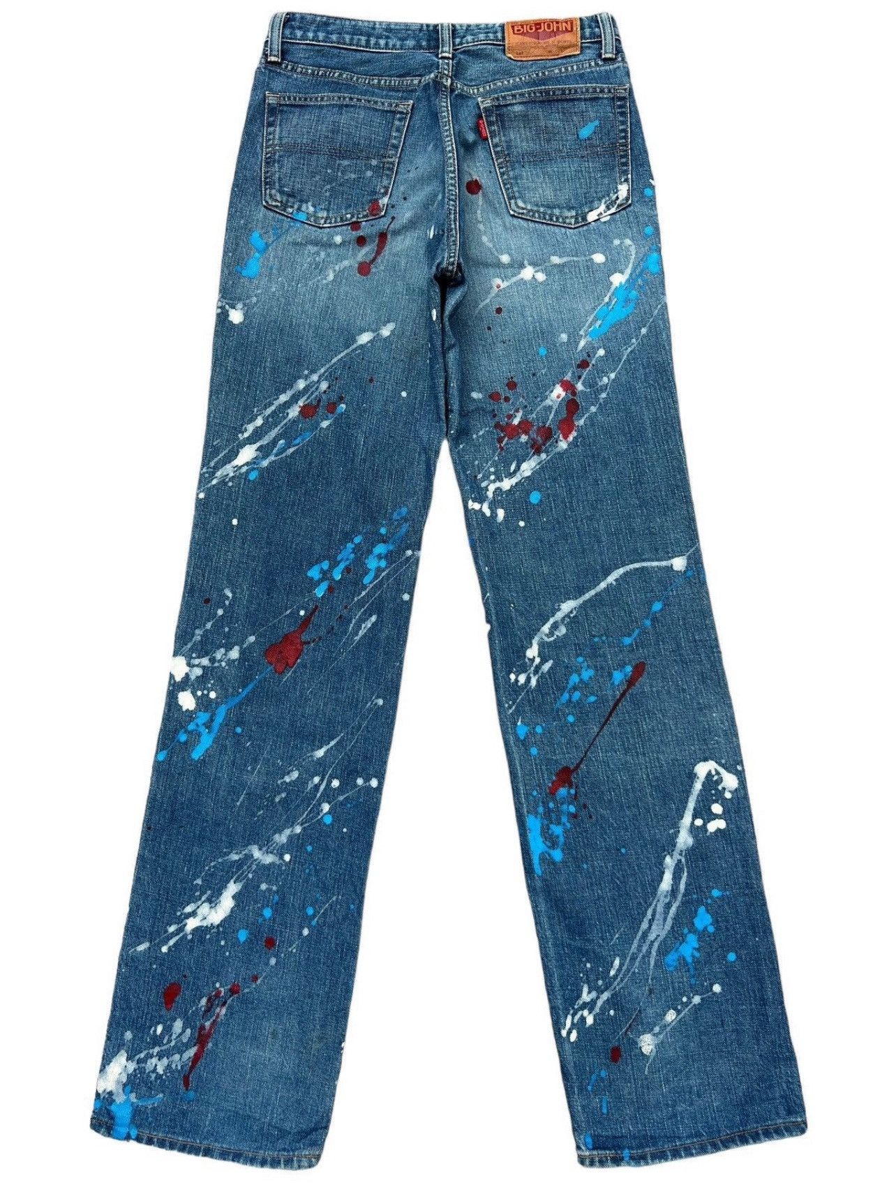 Big John Vintage Wrangler Paint Splatter Straight Denim Jeans 30x34 Size US 30 / EU 46 - 3 Thumbnail