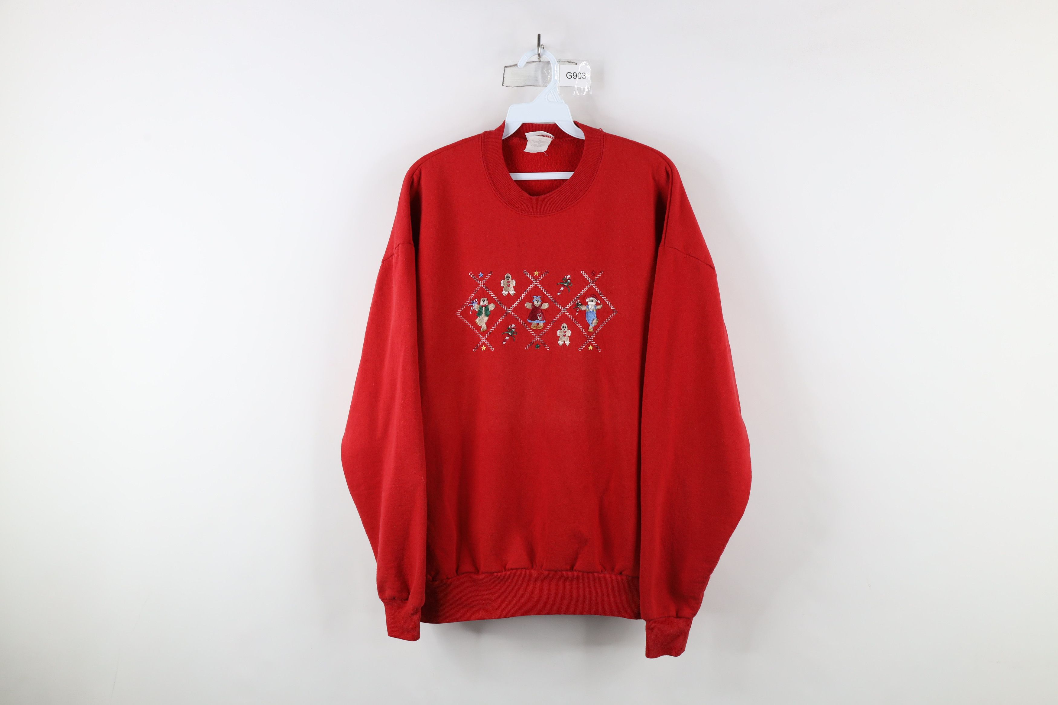 Vintage Vintage 90s Streetwear Christmas Gingerbread Bear Sweatshirt Size XL / US 12-14 / IT 48-50 - 1 Thumbnail