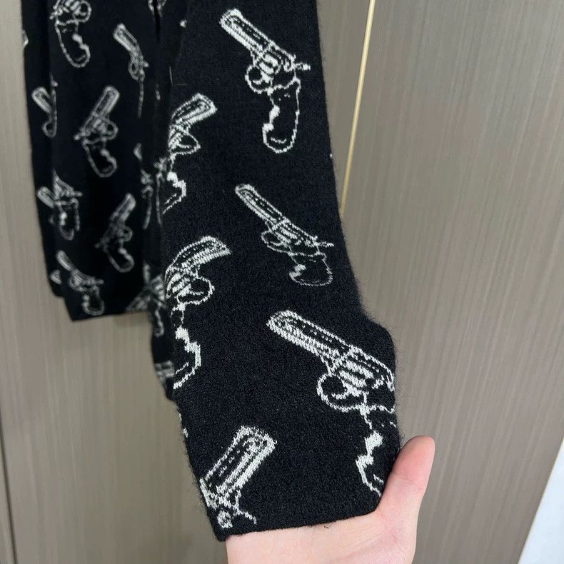 Saint Laurent Paris Saint Laurent Wool Cardigan with Gun Print-2505 Size US XL / EU 56 / 4 - 4 Thumbnail
