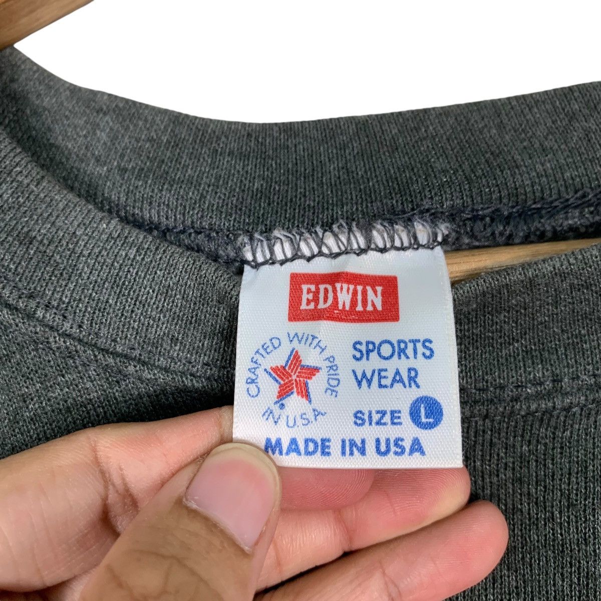 Edwin Vintage 90's EDWIN Made in Usa Crewneck Sweatshirt #1181-C54 Size US L / EU 52-54 / 3 - 10 Thumbnail