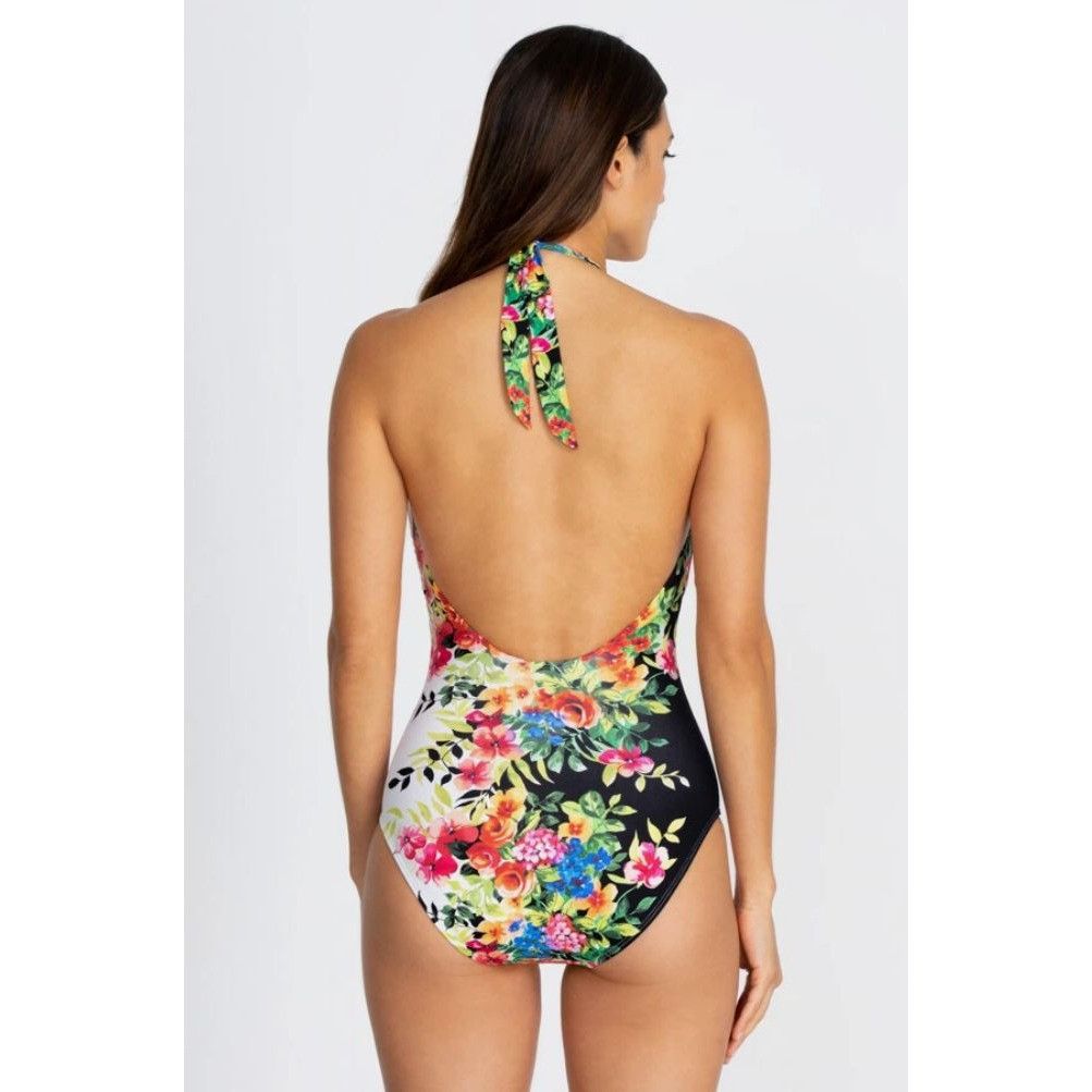 Johnny Was New Johnny Was Spring Halter One Piece Floral Swim Suit Smal Size ONE SIZE - 11 Thumbnail