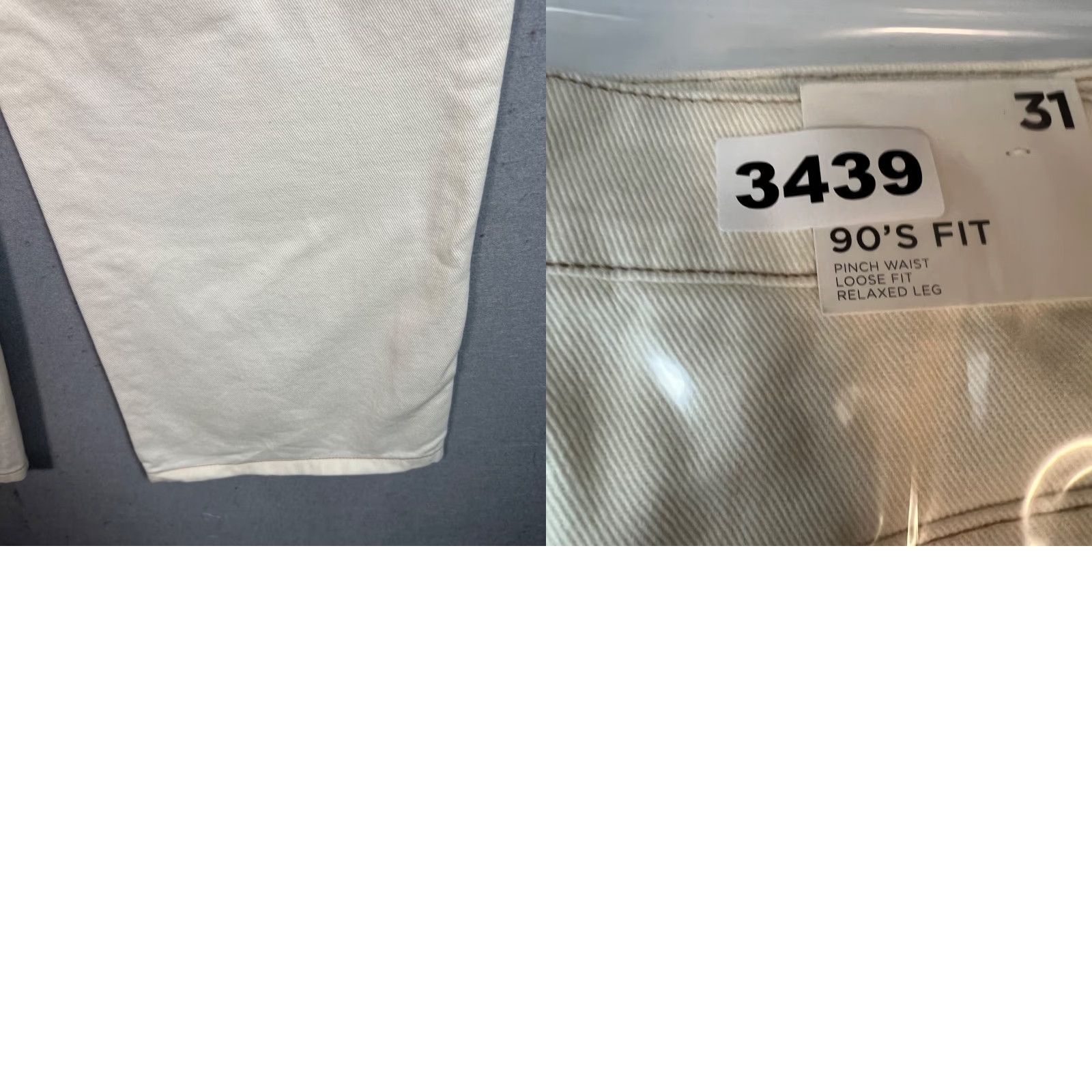 Forever 21 FOREVER 21 Premium 90s Fit High-Waist Cream Denim Jeans Mens 31 Size US 31 - 9 Thumbnail