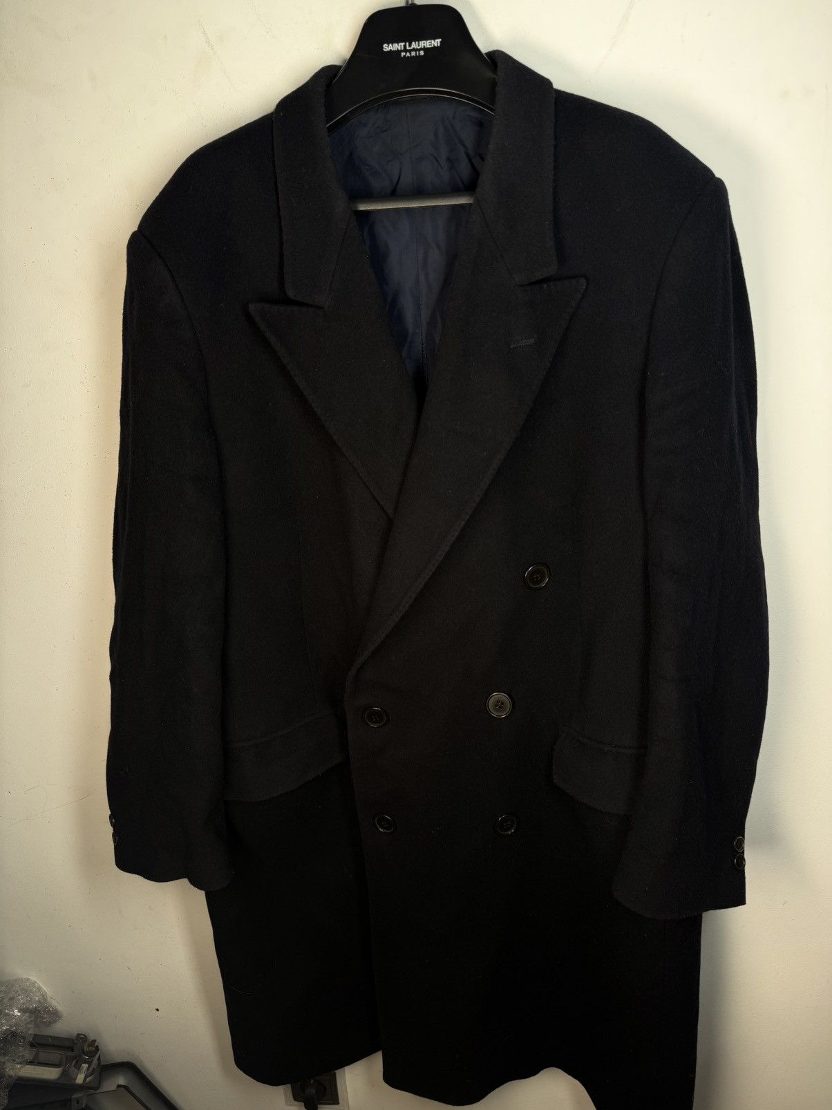 Yves Saint Laurent Wool YSL Coat Double Breasted Italy Soft Vintage Jacket 90s Size US L / EU 52-54 / 3 - 2 Thumbnail