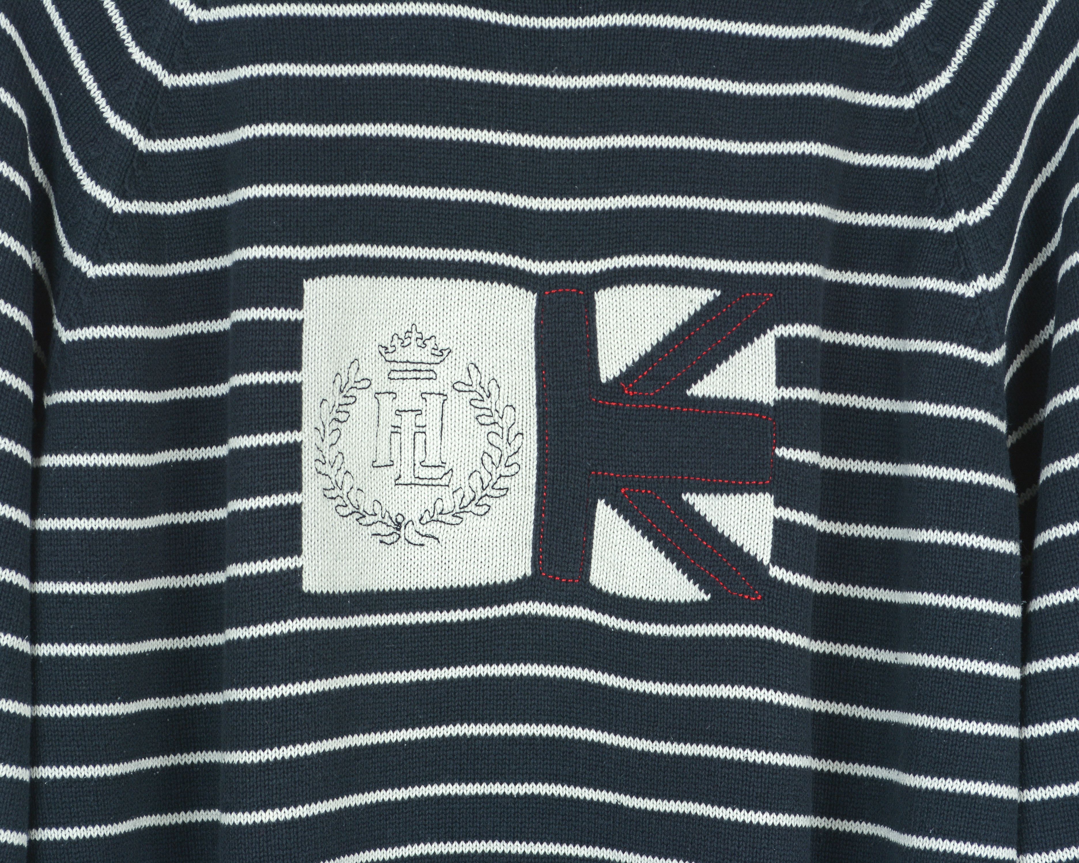 Henri Lloyd Mens XL Pullover Sweater Crew Neck Jumper Striped Logo Knit Size US XL / EU 56 / 4 - 3 Thumbnail
