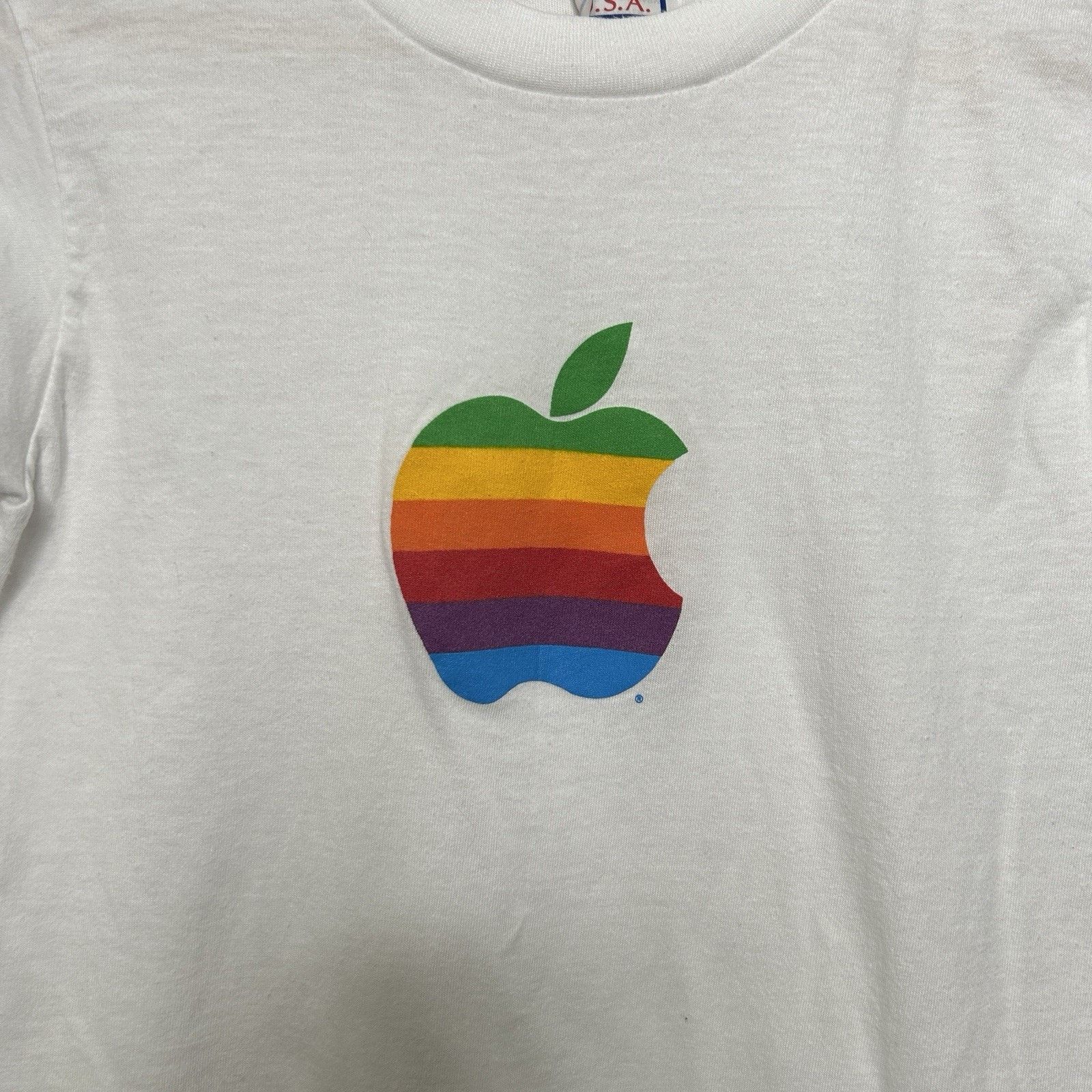 Mackintosh Vintage 80’s Apple Rainbow Mackintosh Logo T-Shirt “White" Size US S / EU 44-46 / 1 - 3 Thumbnail