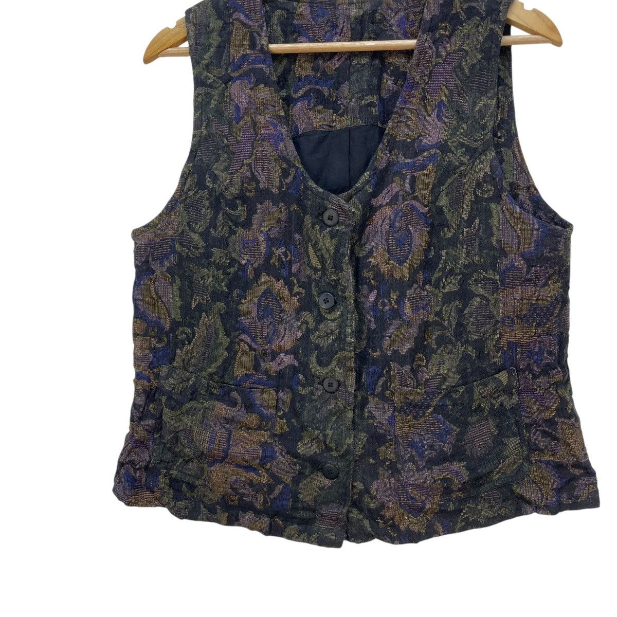 45rpm 💥Vintage Grape Vest Fullprint Floral Dual Pocket Size M / US 6-8 / IT 42-44 - 4 Thumbnail
