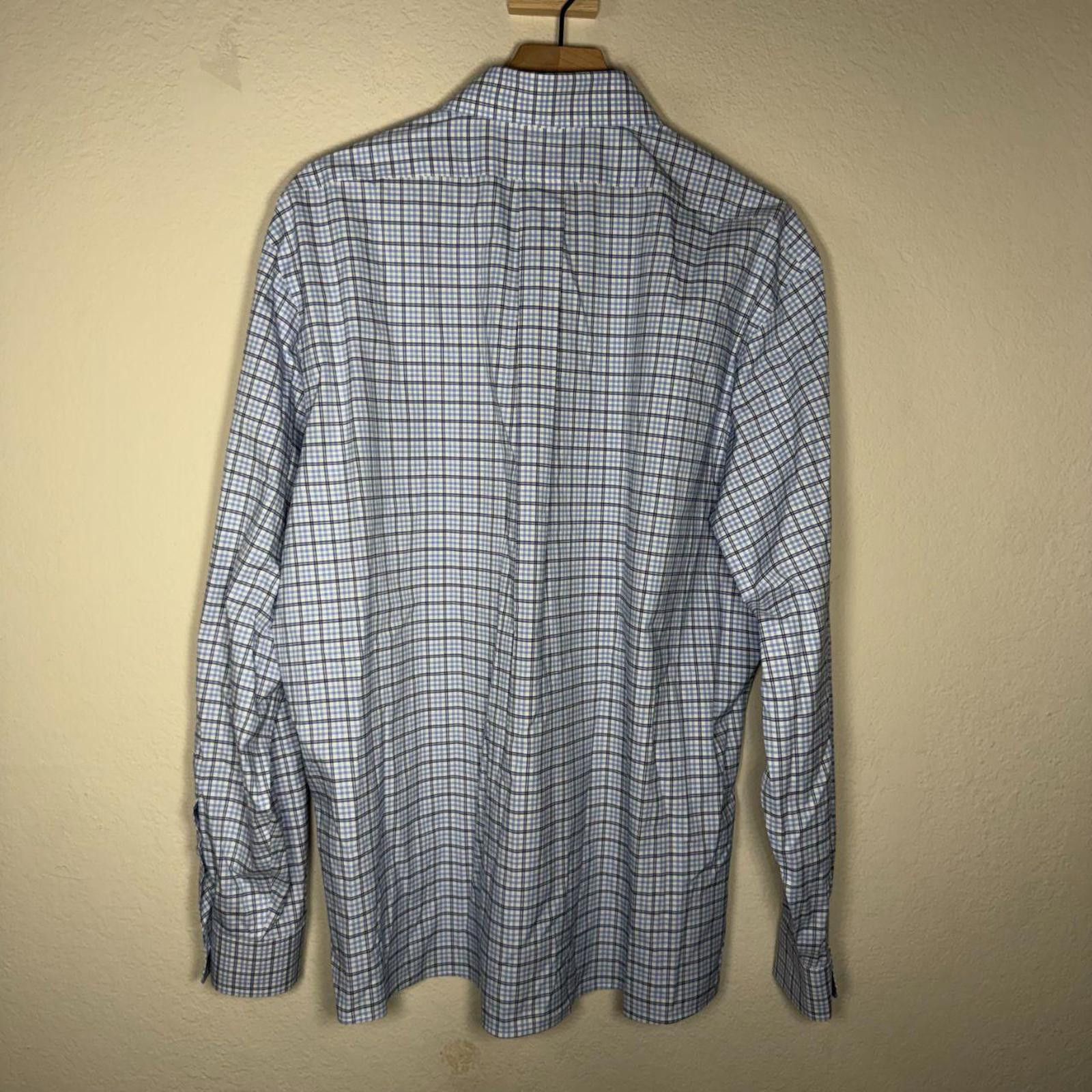 Brooks Brothers Brooks Brothers Men's XL Blue Non-Iron Long Sleeve Plaid Size US XL / EU 56 / 4 - 6 Thumbnail