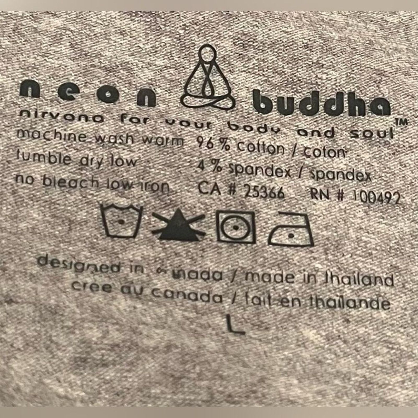 The Unbranded Brand Neon Buddha Gray and White cowl neck Top, size Large Size L / US 10 / IT 46 - 3 Thumbnail