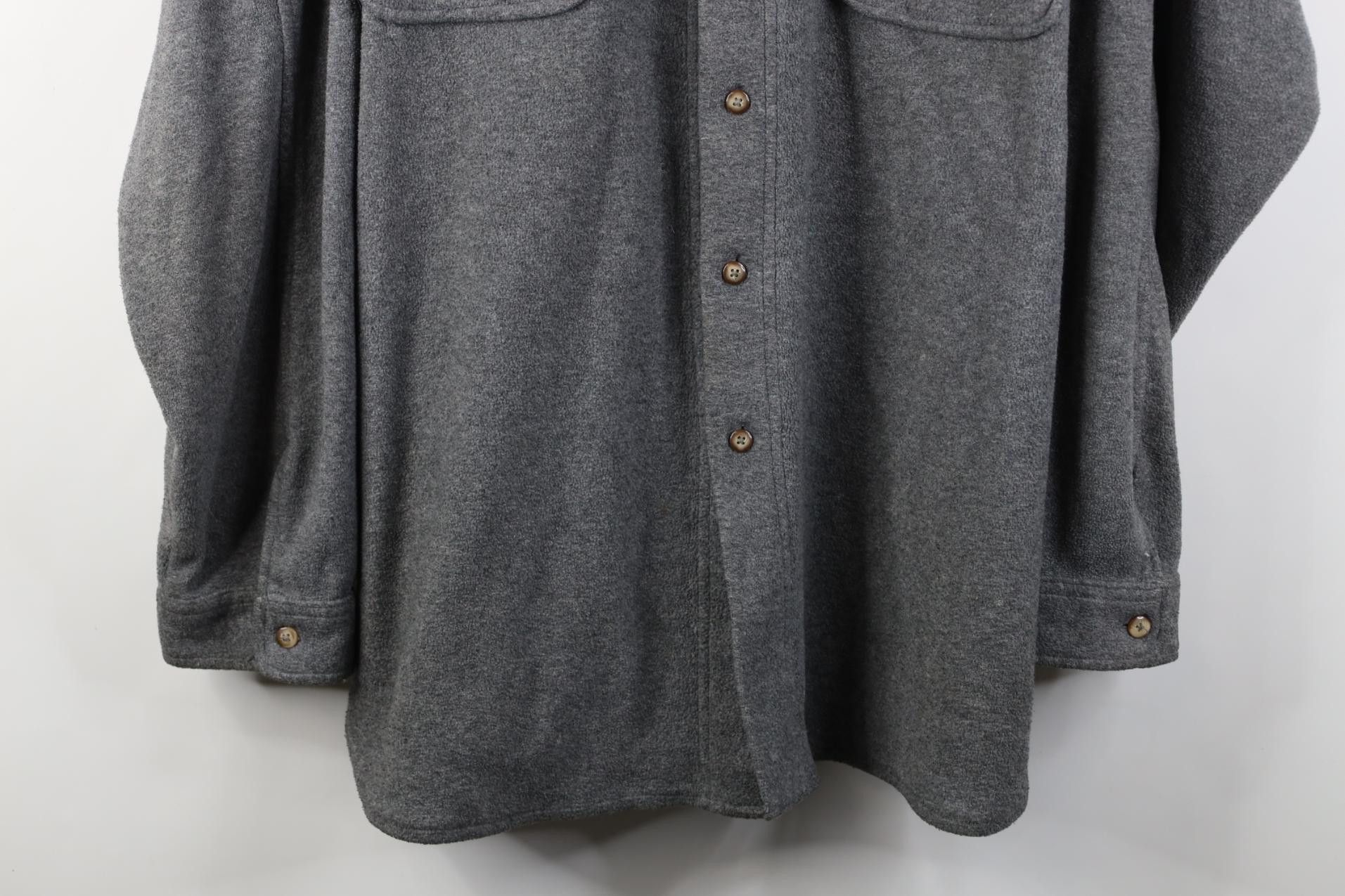 Vintage Vintage 90s Streetwear Baggy Fleece Button Shirt Jacket Gray Size US XL / EU 56 / 4 - 3 Thumbnail