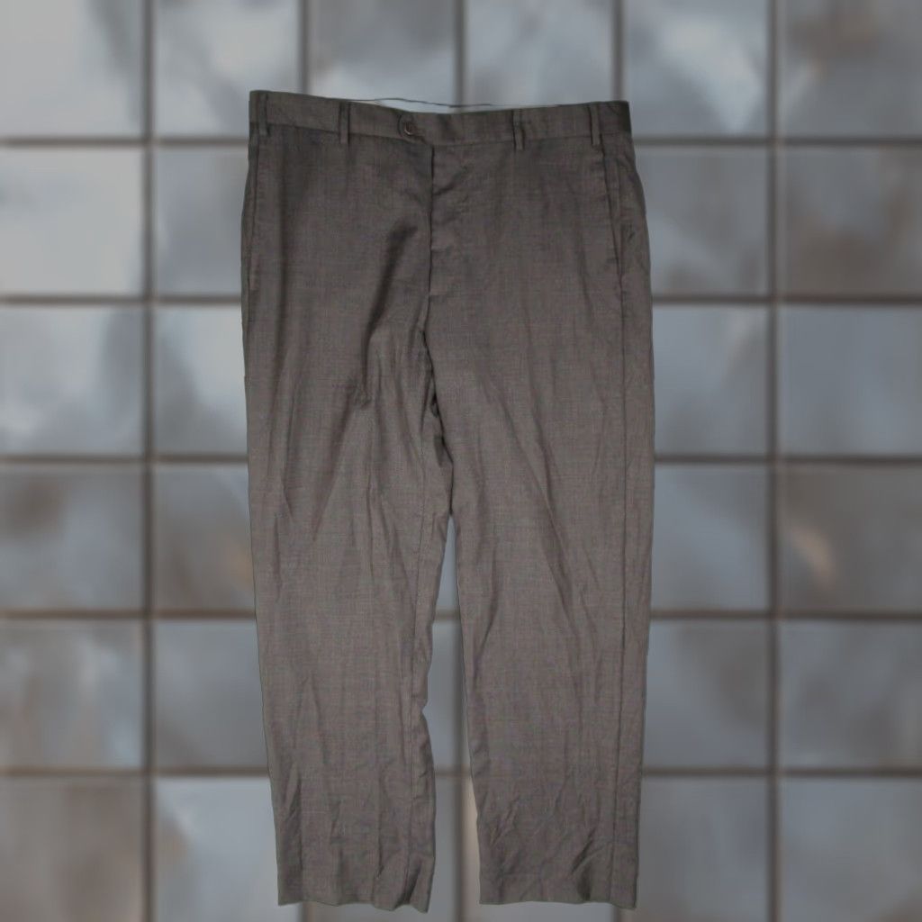 Zanella Zanella Dress Pants Mens 36x30 Brown Wool Vitale Barberis Made in Italy Regular Fit Mens Size US 36 / EU 52 - 1 Thumbnail