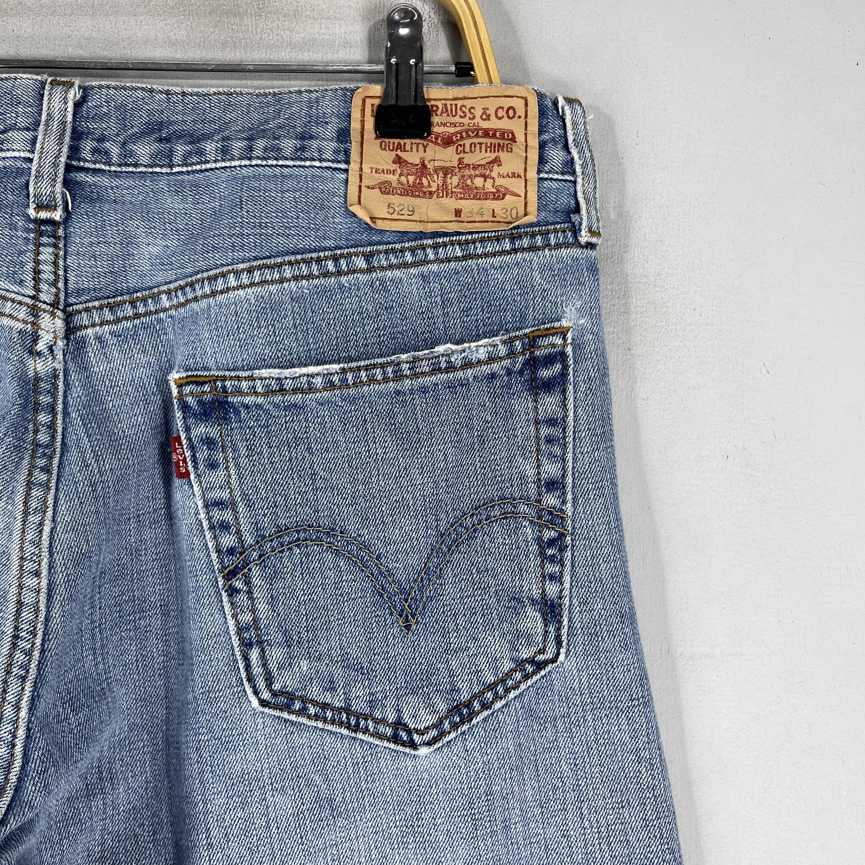 Levi's × Vintage W35 L29 Vintage Levis 529 Low Rise Straight Distressed Jeans Size US 35 - 8 Thumbnail