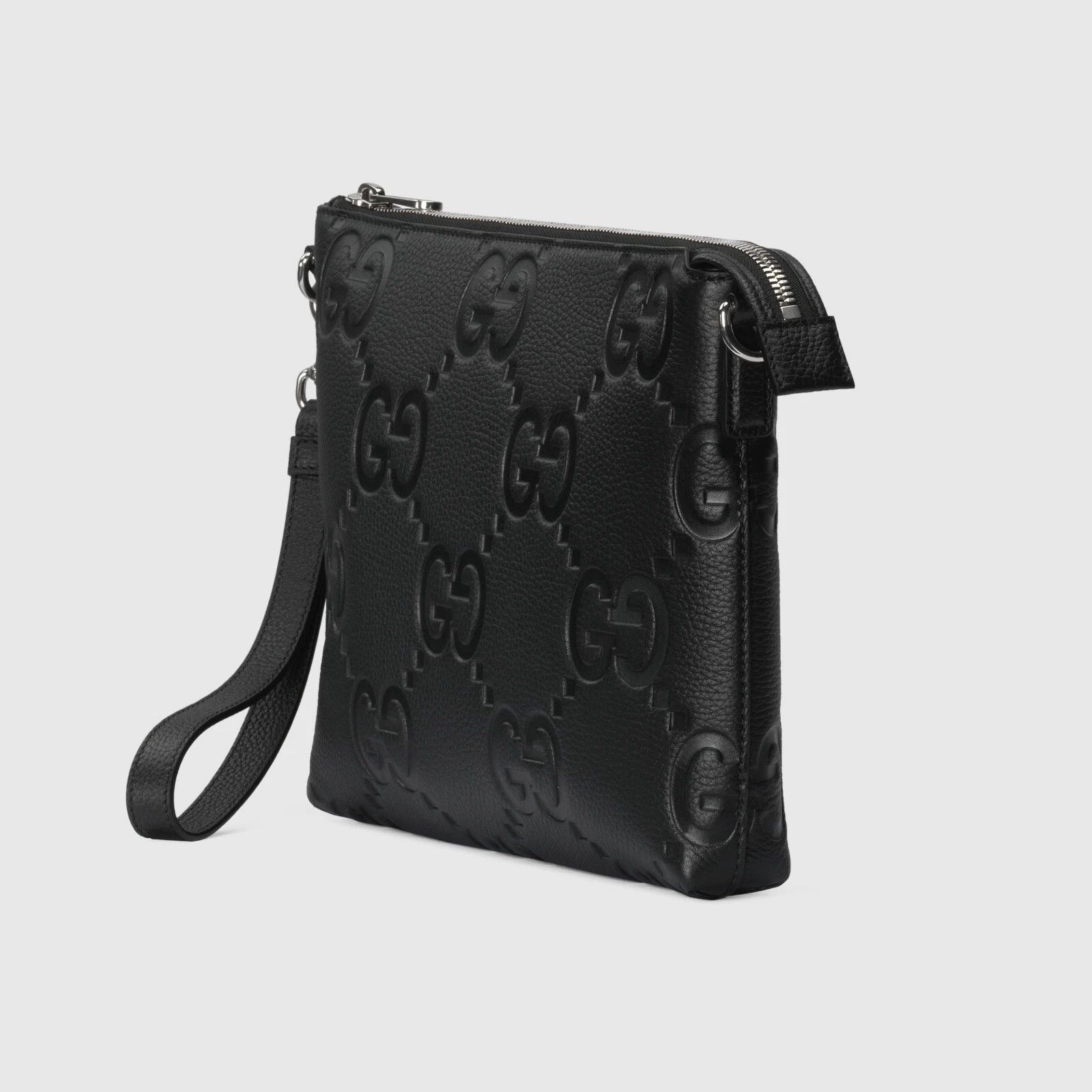 Gucci GUCCI Medium Jumbo GG Black Leather Messenger Bag Size ONE SIZE - 2 Thumbnail